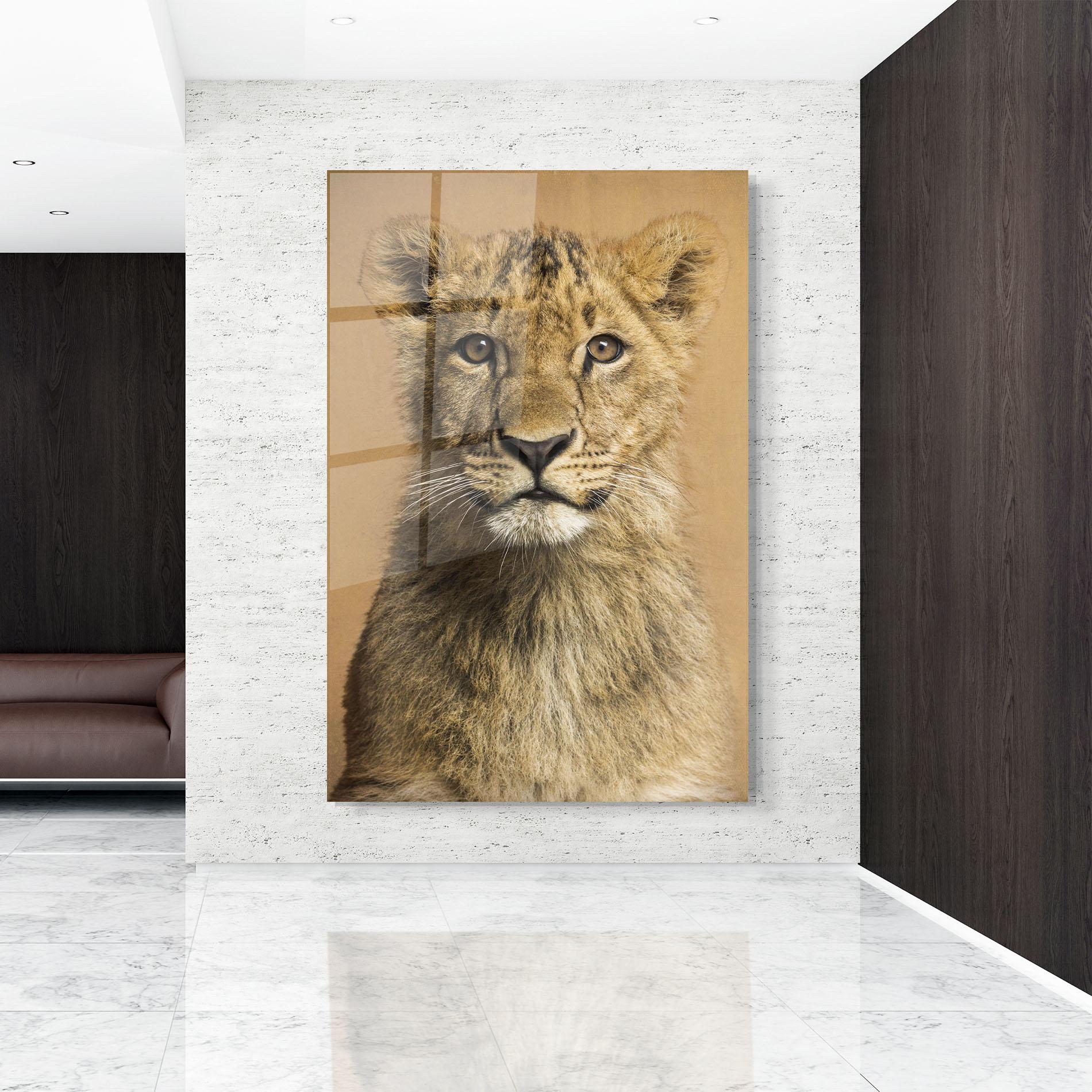Tablou Sticla Baby Lion mockup 9
