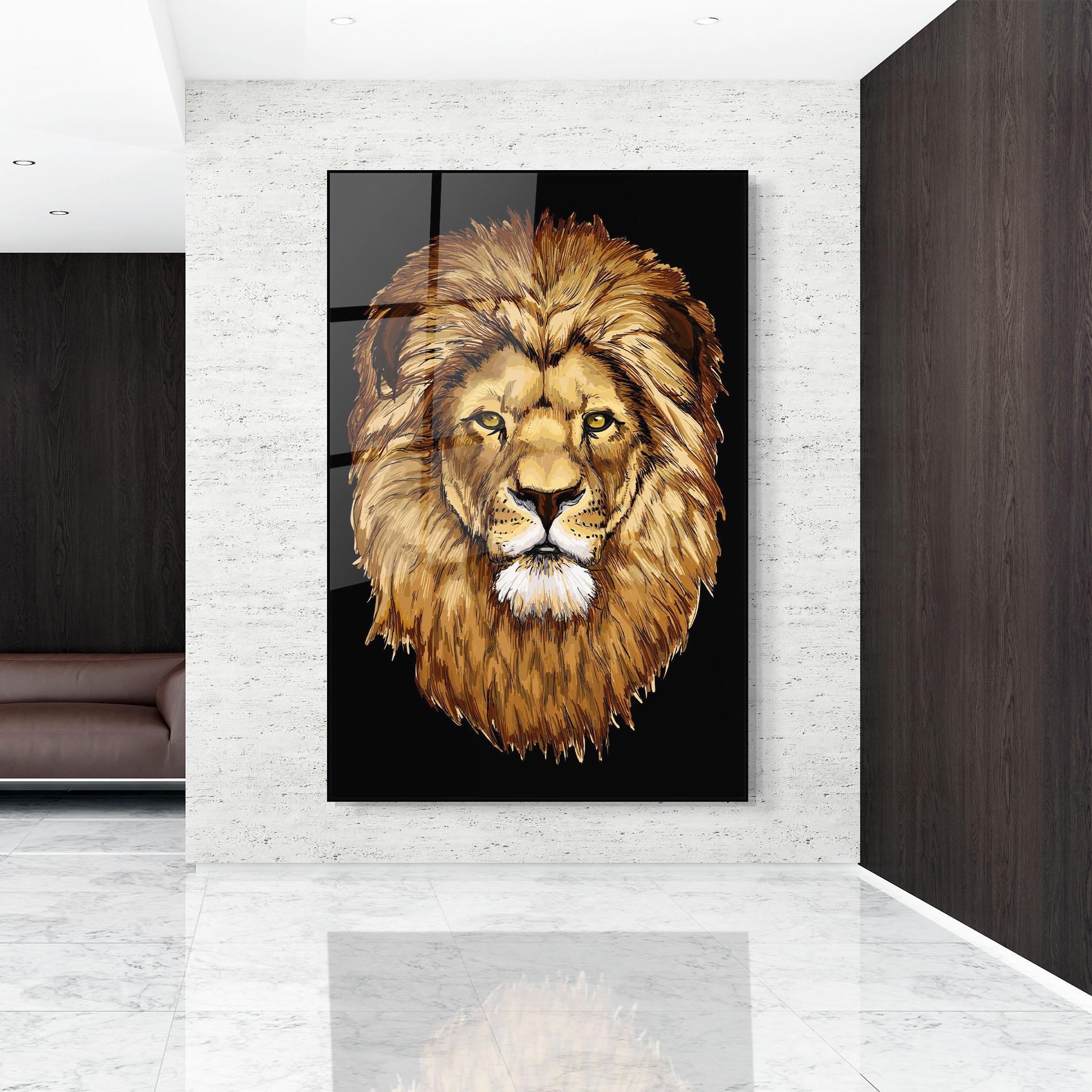 Tablou Sticla Lion Head mockup 9