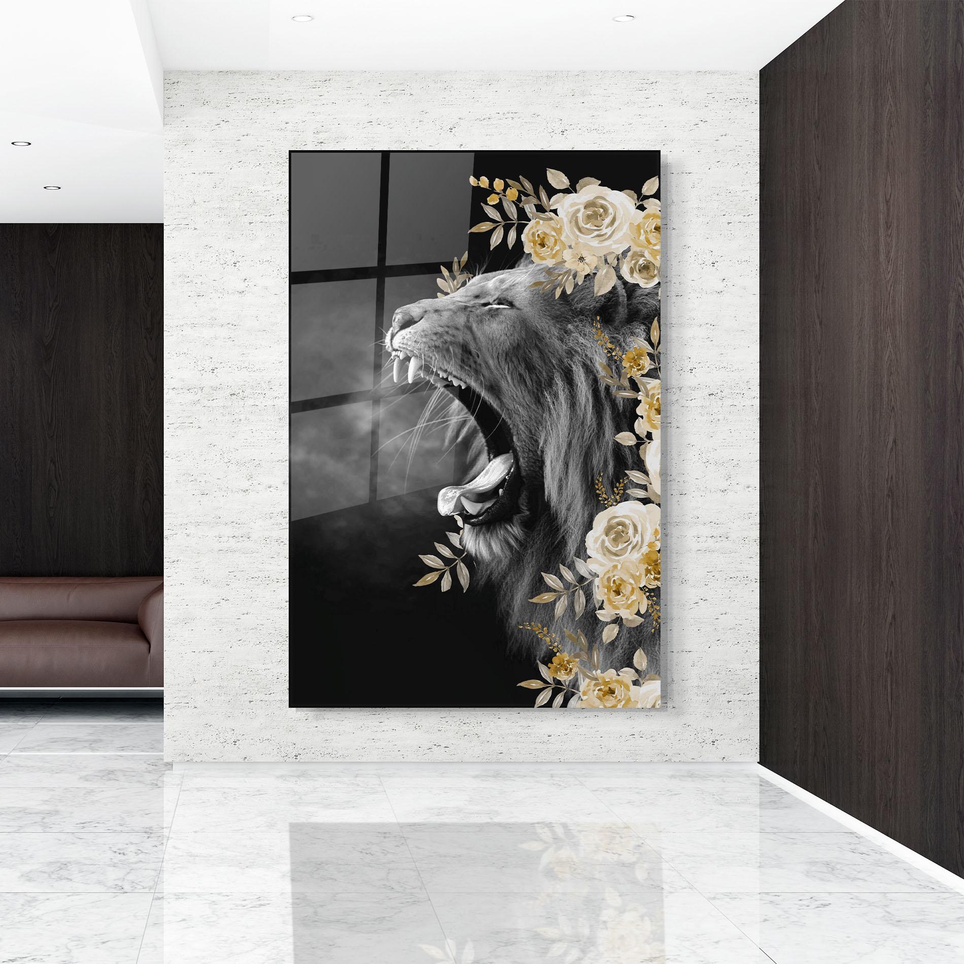 Tablou Sticla Roaring Flowers mockup 9