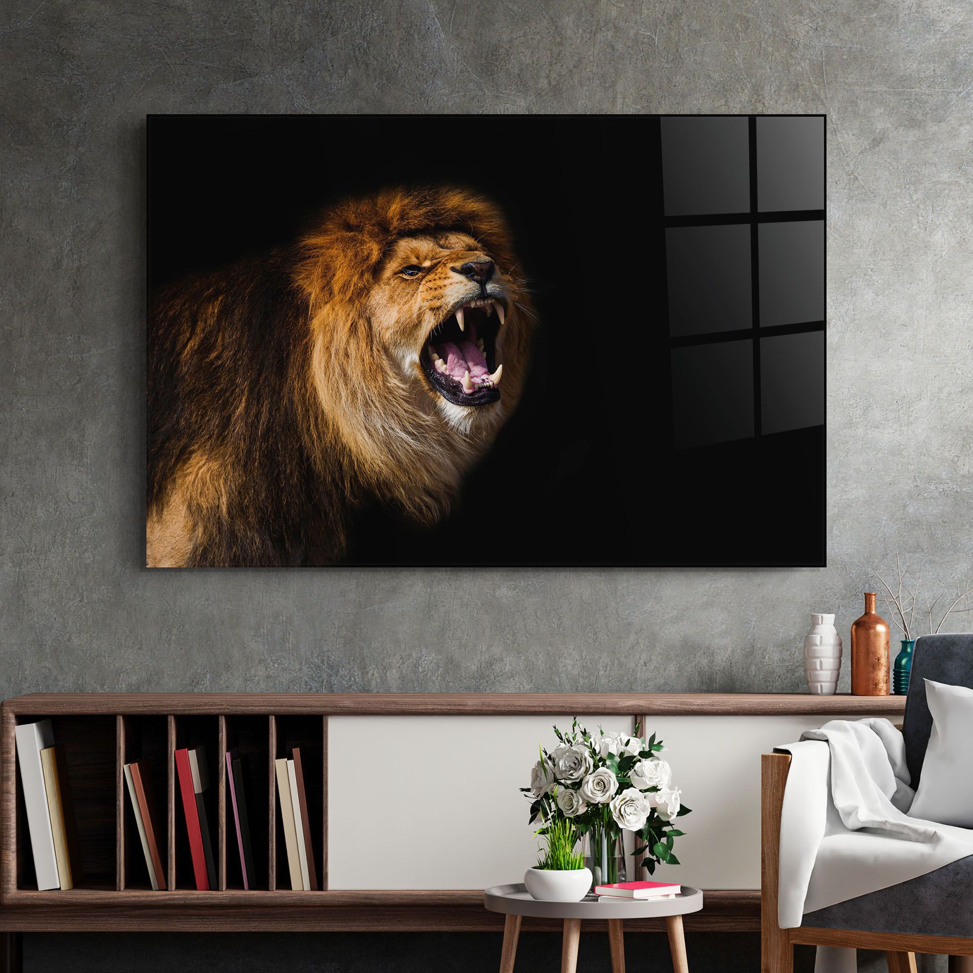Beautiful Lion Portrait mockup 2