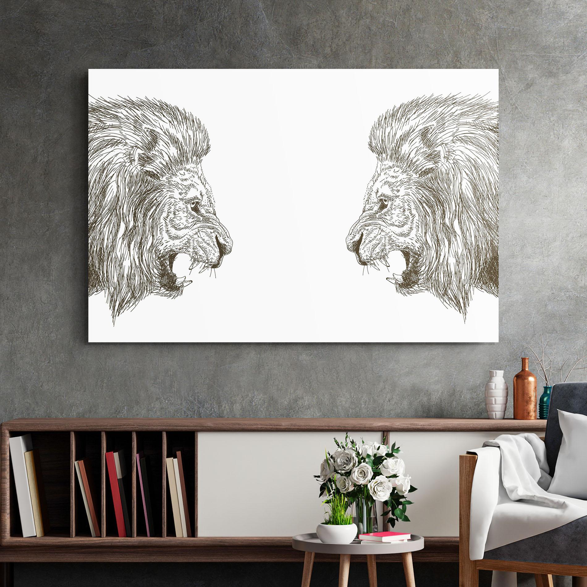 Tablou Sticla Lion For Text mockup 2