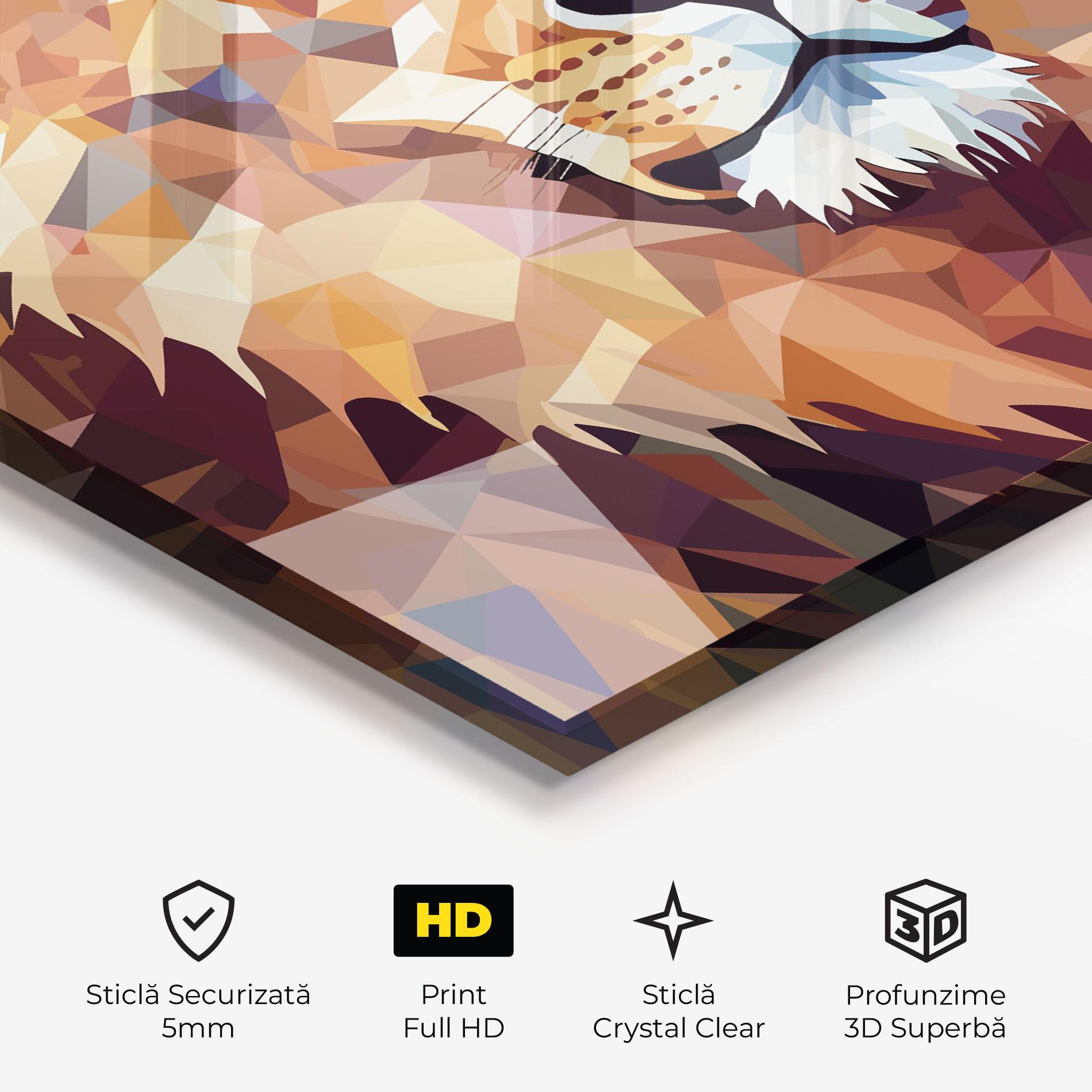 Tablou Sticla Artistic Lion Head mockup 3