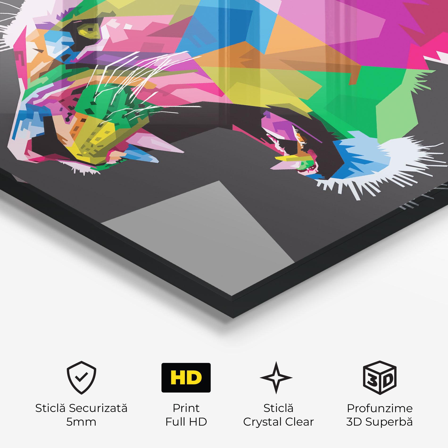 Tablou Sticla Female Lion Head mockup 3