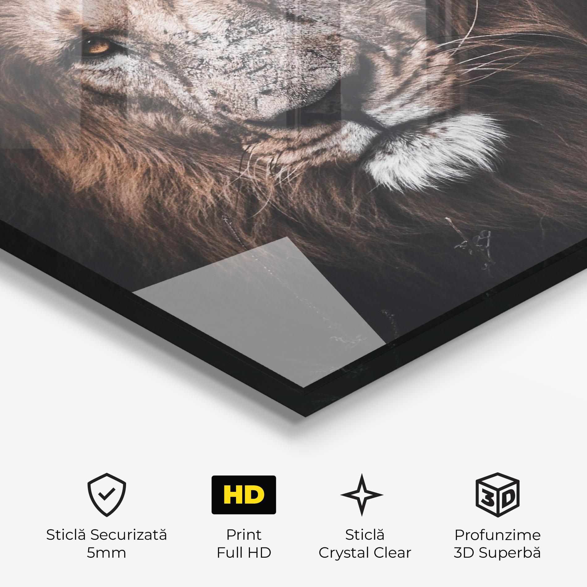 Tablou Sticla Jungle King mockup 3