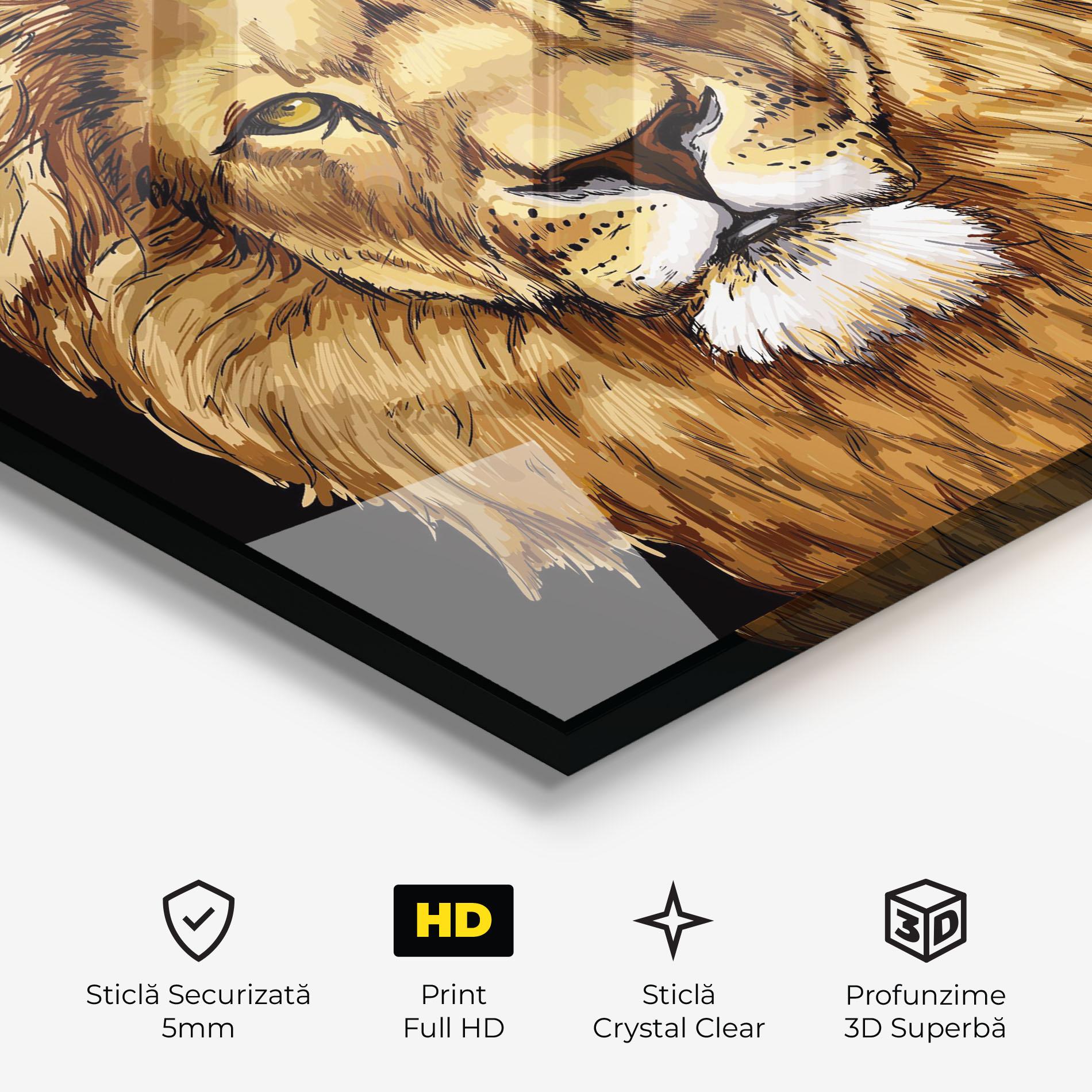 Tablou Sticla Lion Head mockup 3
