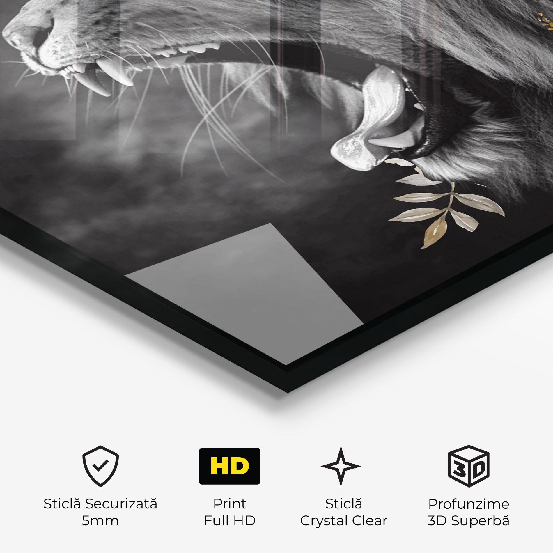 Tablou Sticla Roaring Flowers mockup 3