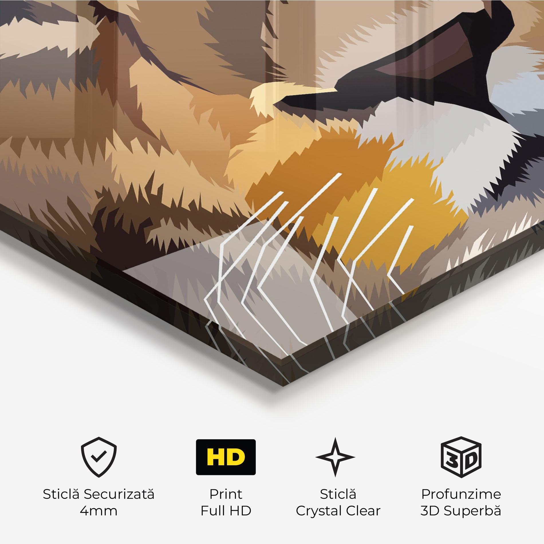 Tablou Sticla Cute Lion Art mockup 3