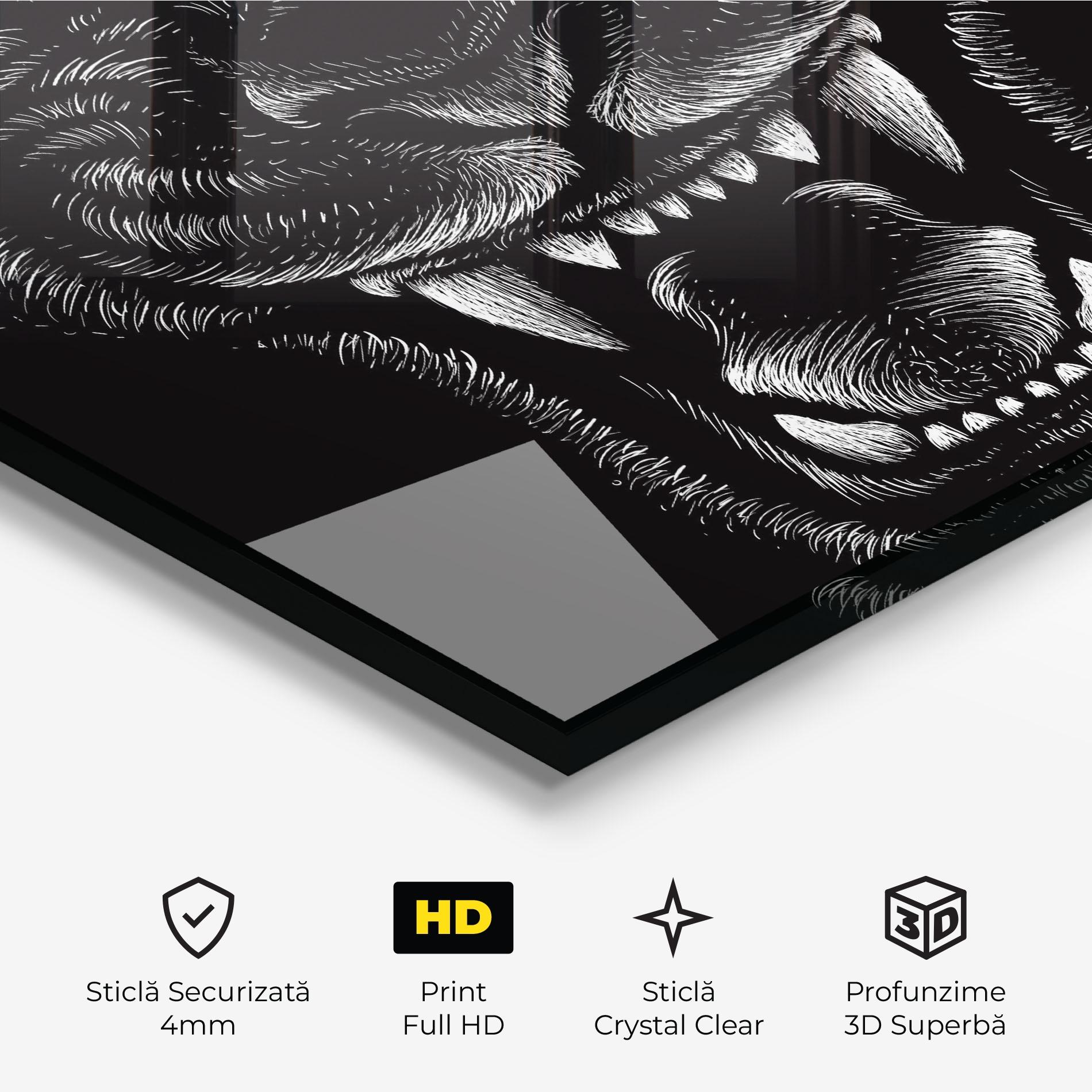 Tablou Sticla Lion Bite mockup 3