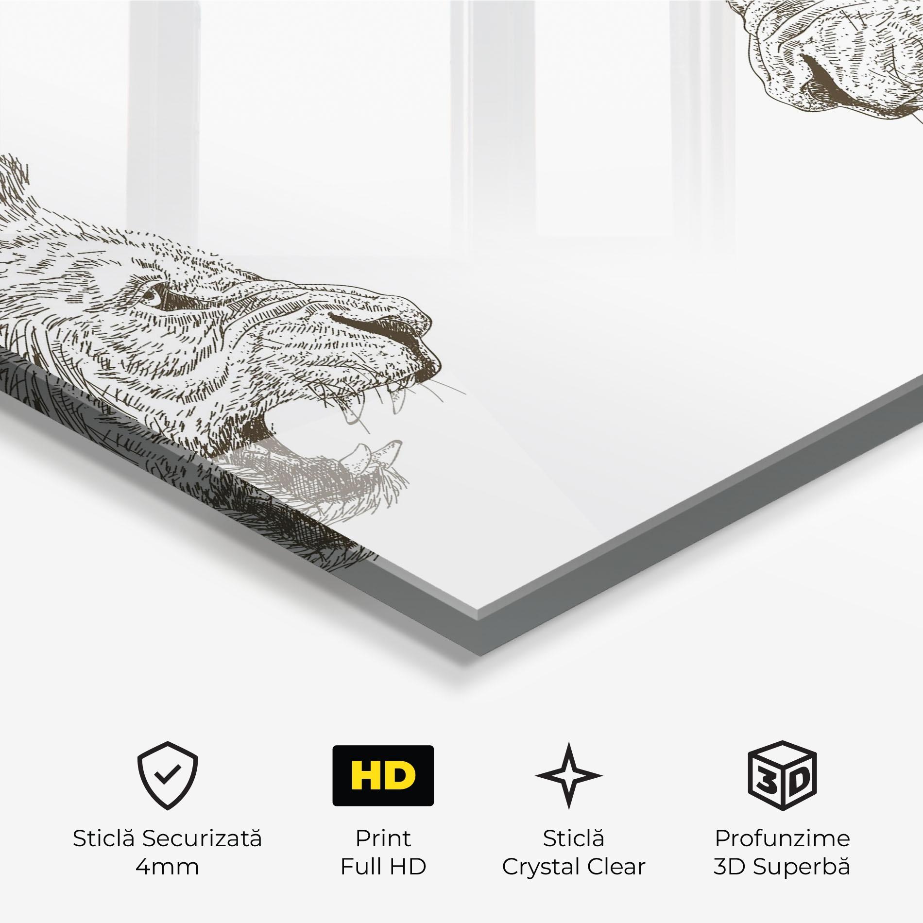 Tablou Sticla Lion For Text mockup 3