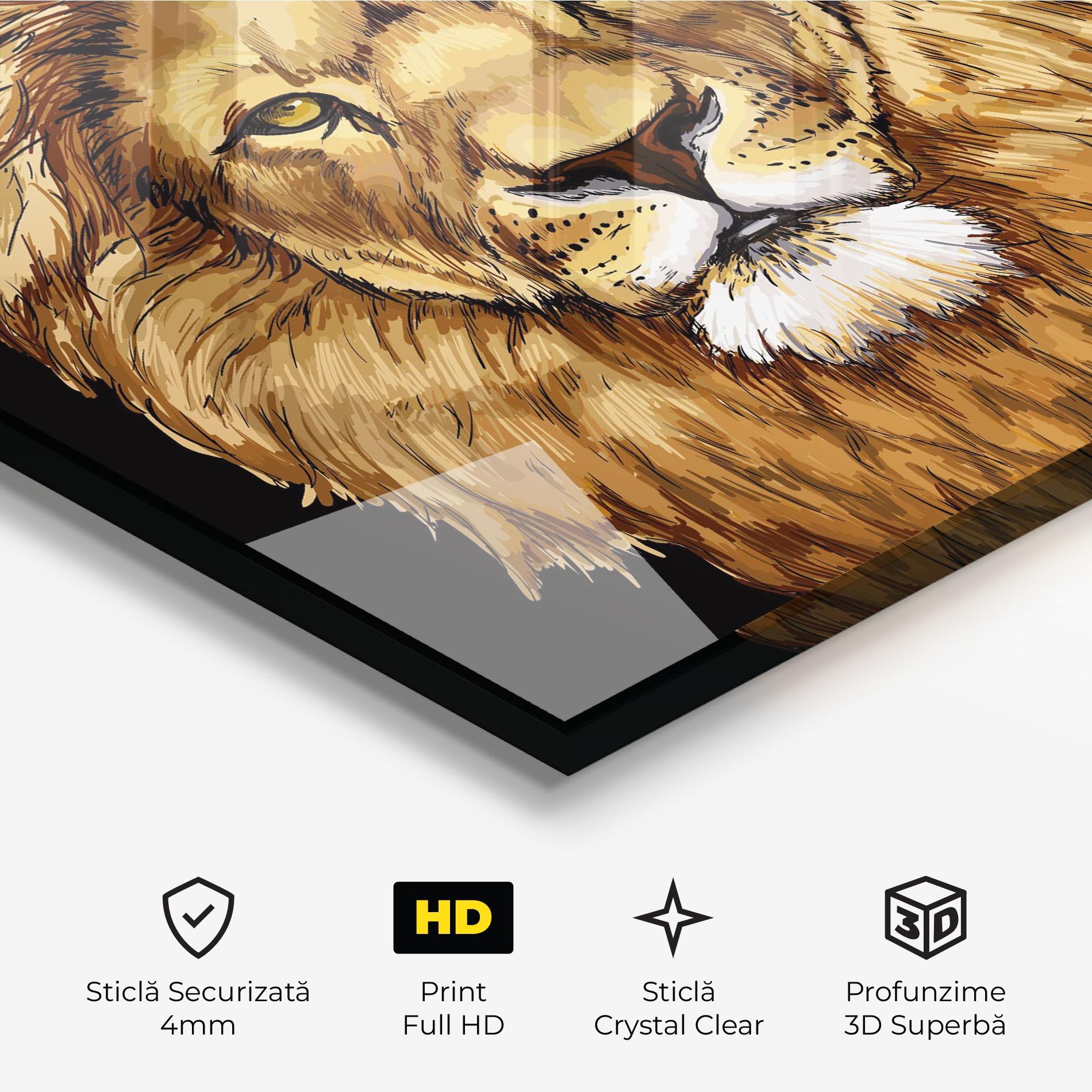Tablou Sticla Lion Head mockup 3
