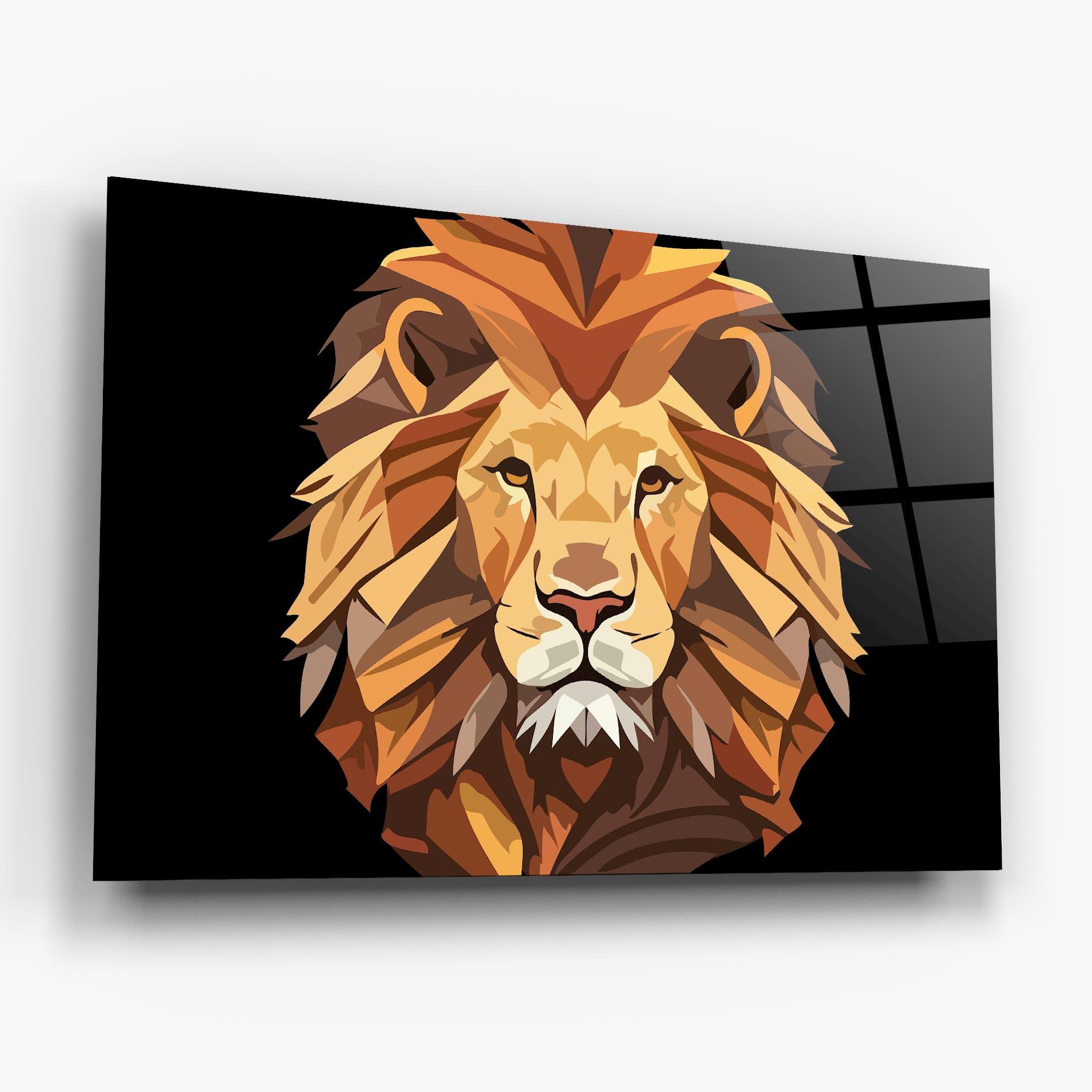 Tablou Sticla Cartoon Lion mockup 6