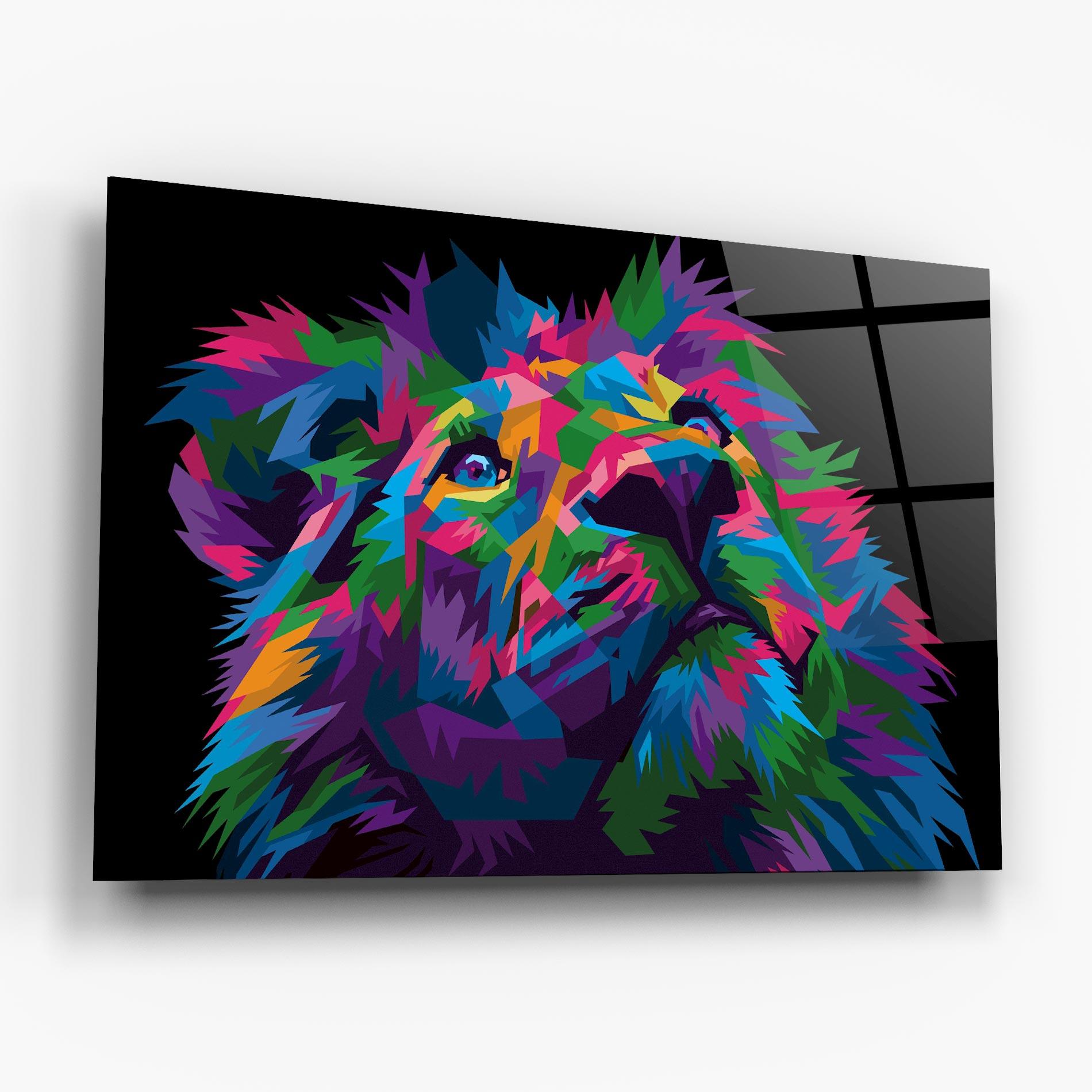 Tablou Sticla Cute Color Lion mockup 6