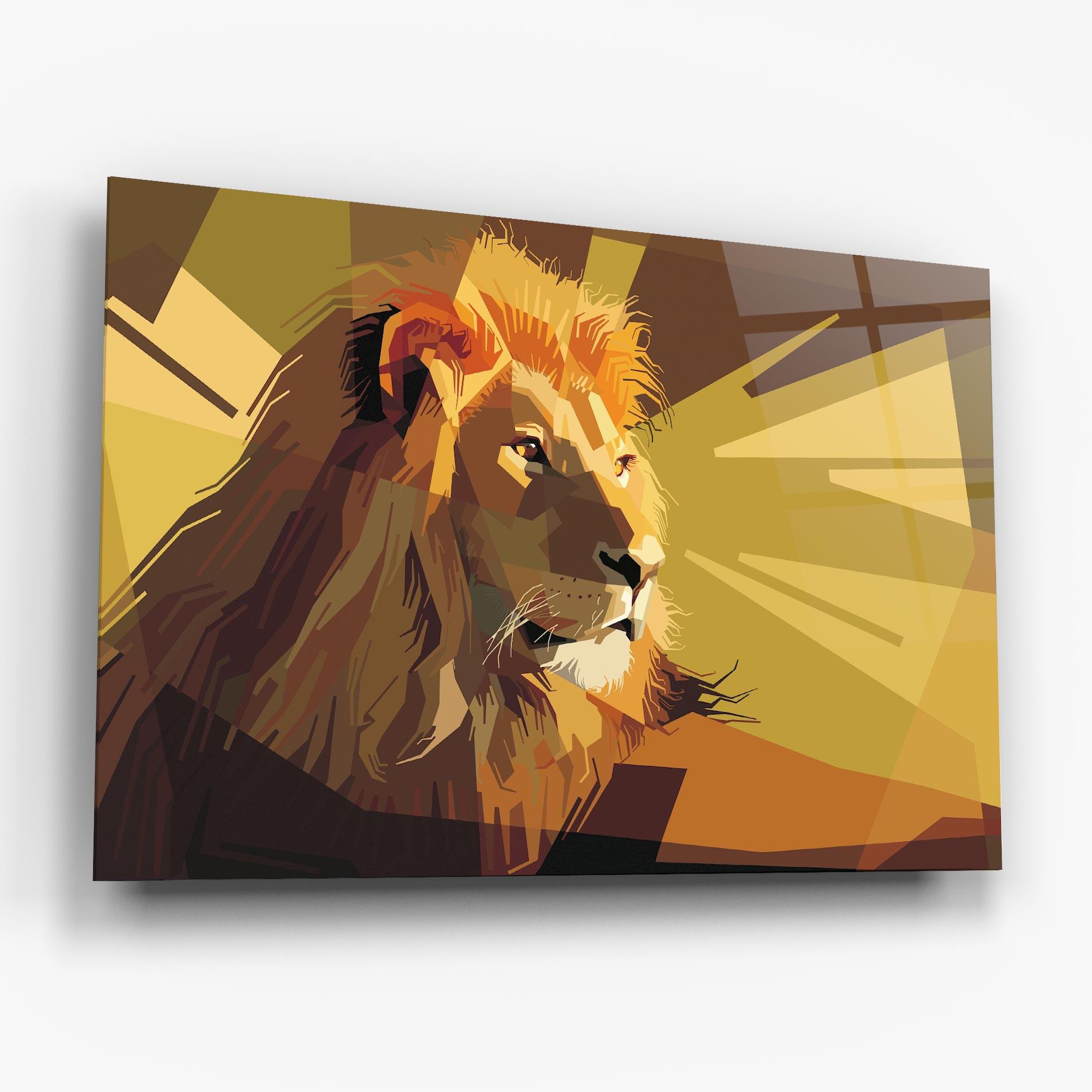 Tablou Sticla Lion Art mockup 6