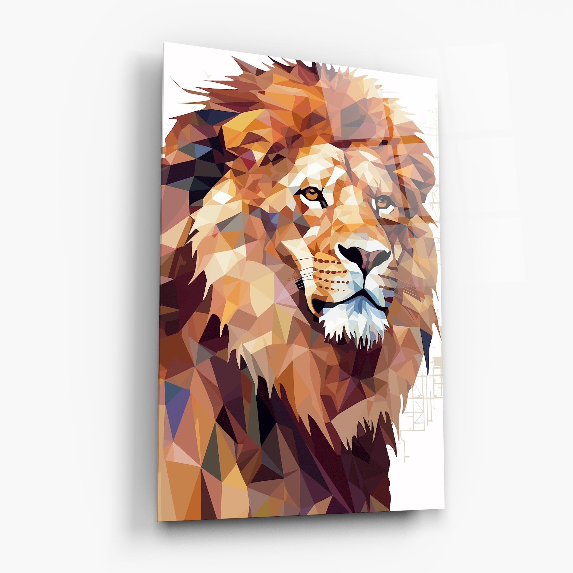 Tablou Sticla Artistic Lion Head mockup 6