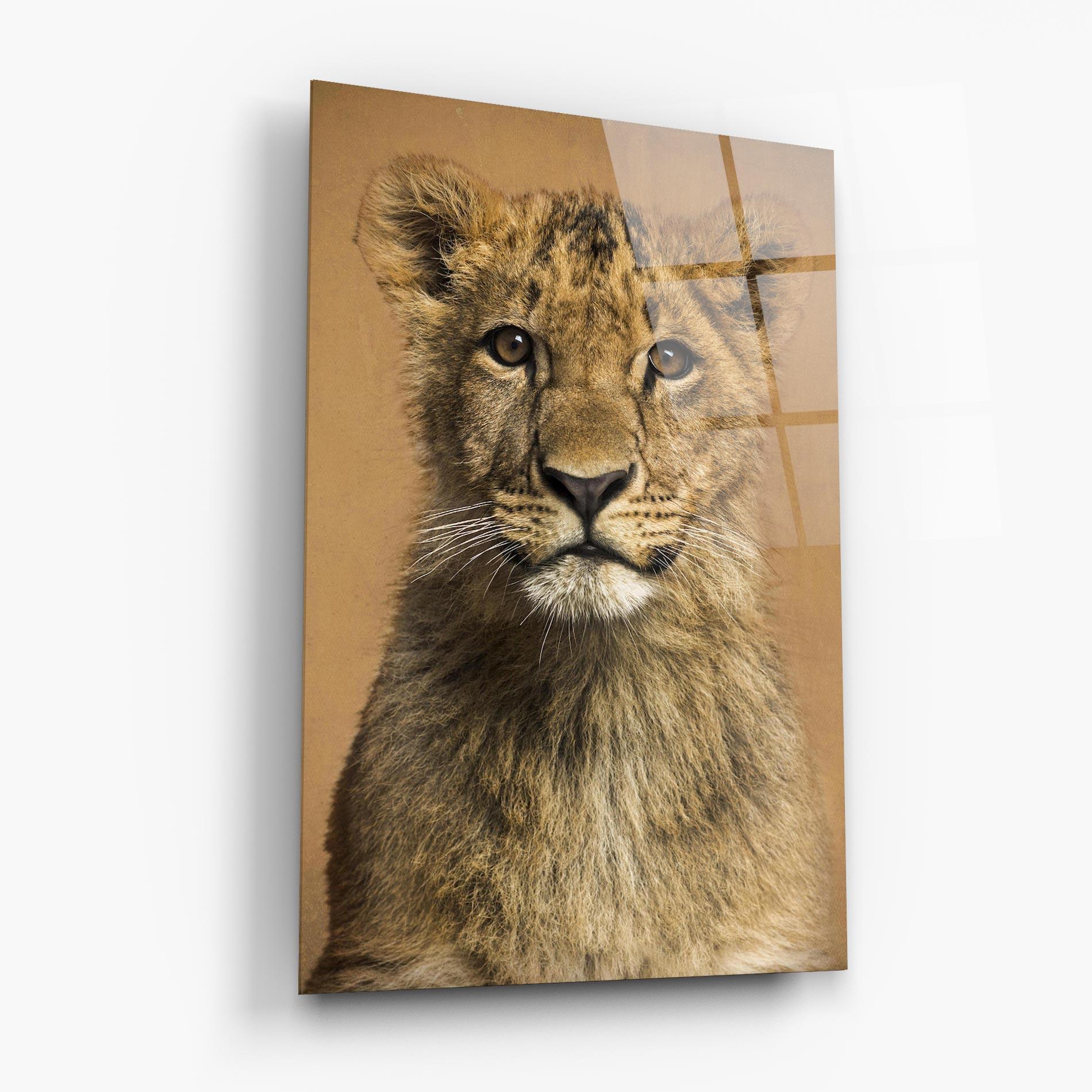 Tablou Sticla Baby Lion mockup 6