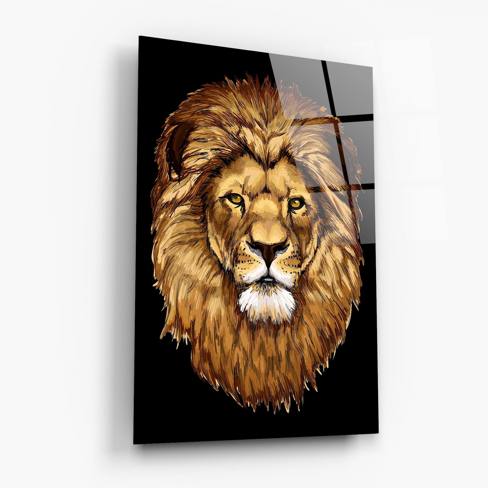 Tablou Sticla Lion Head mockup 6