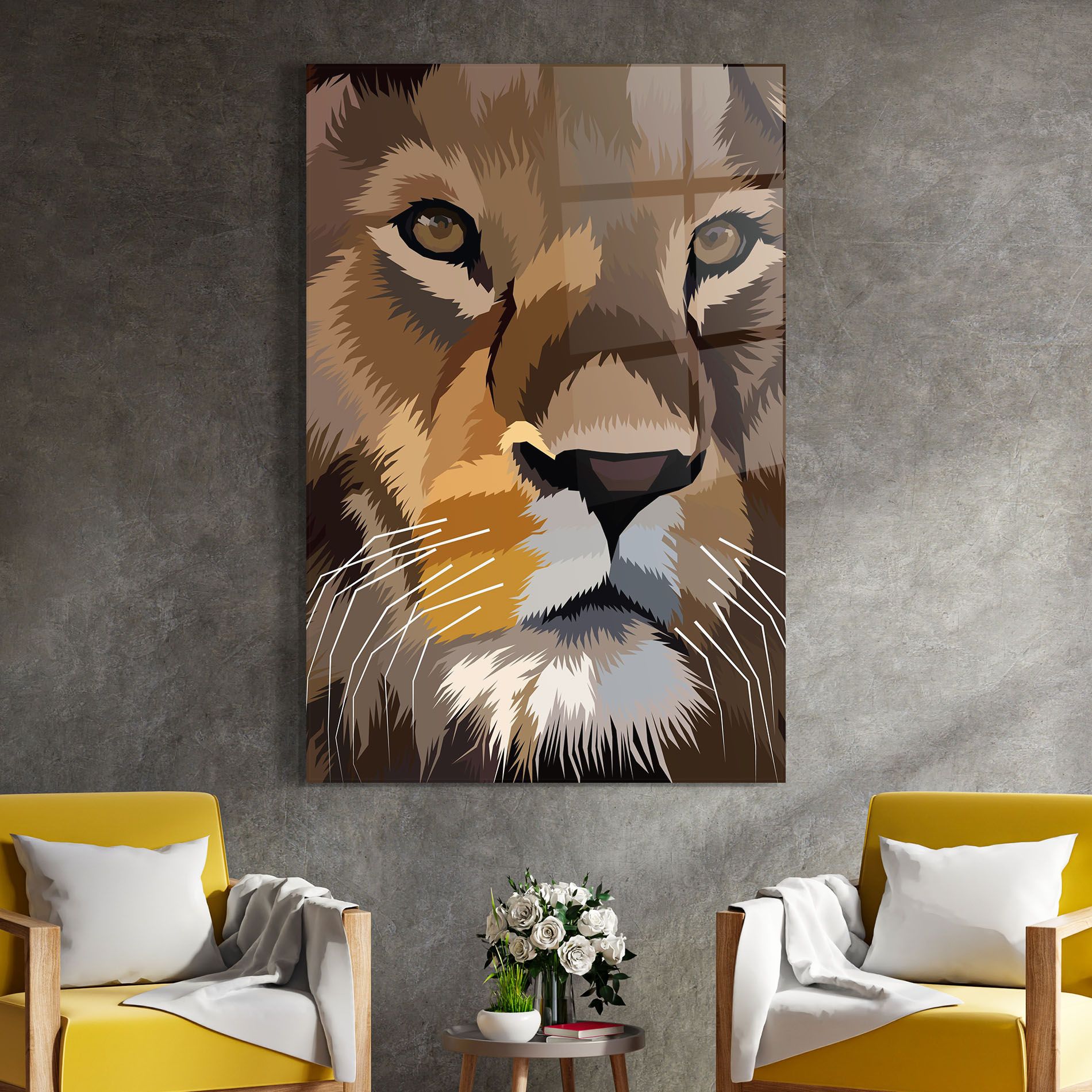 Cute Lion Art mockup 4