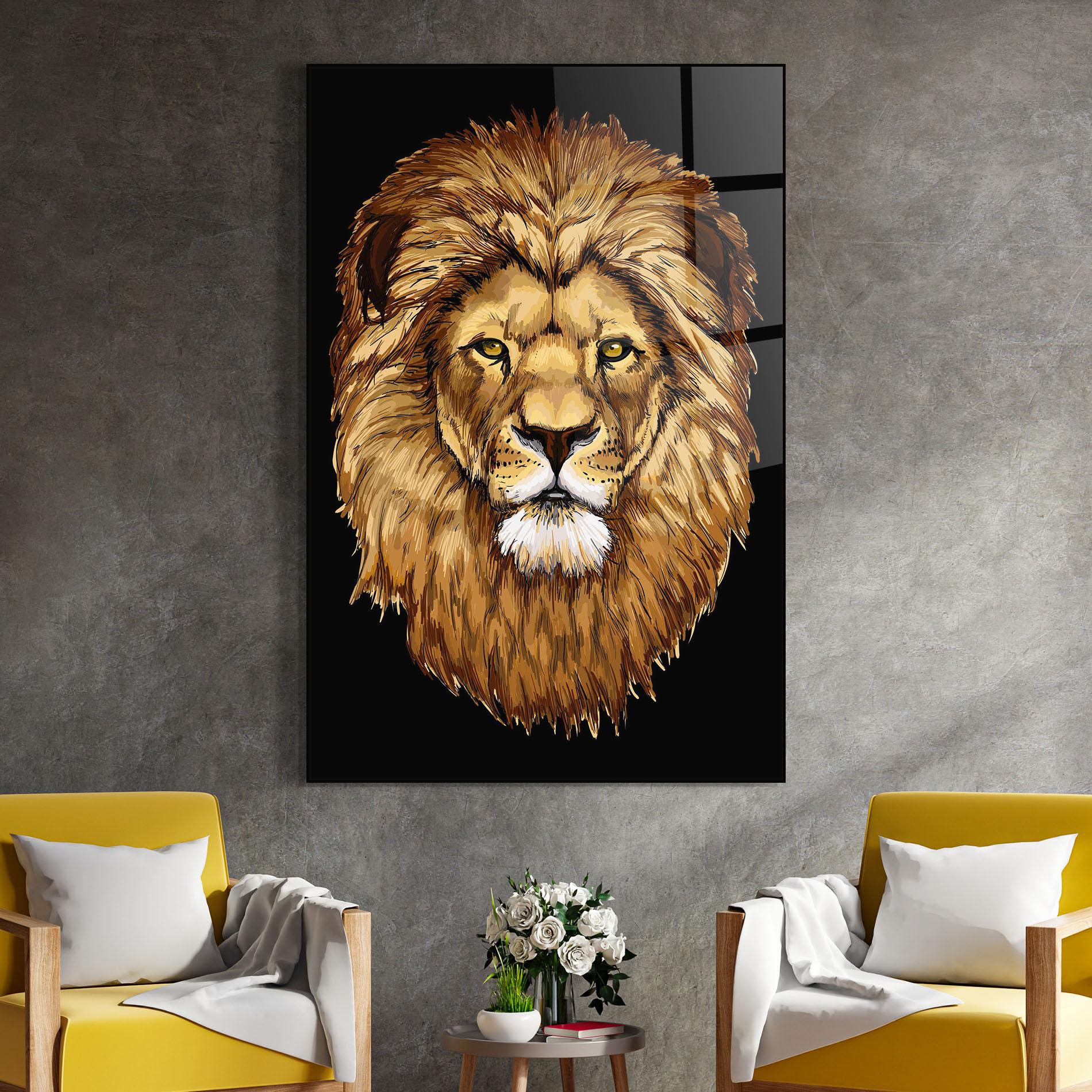 Tablou Sticla Lion Head mockup 4