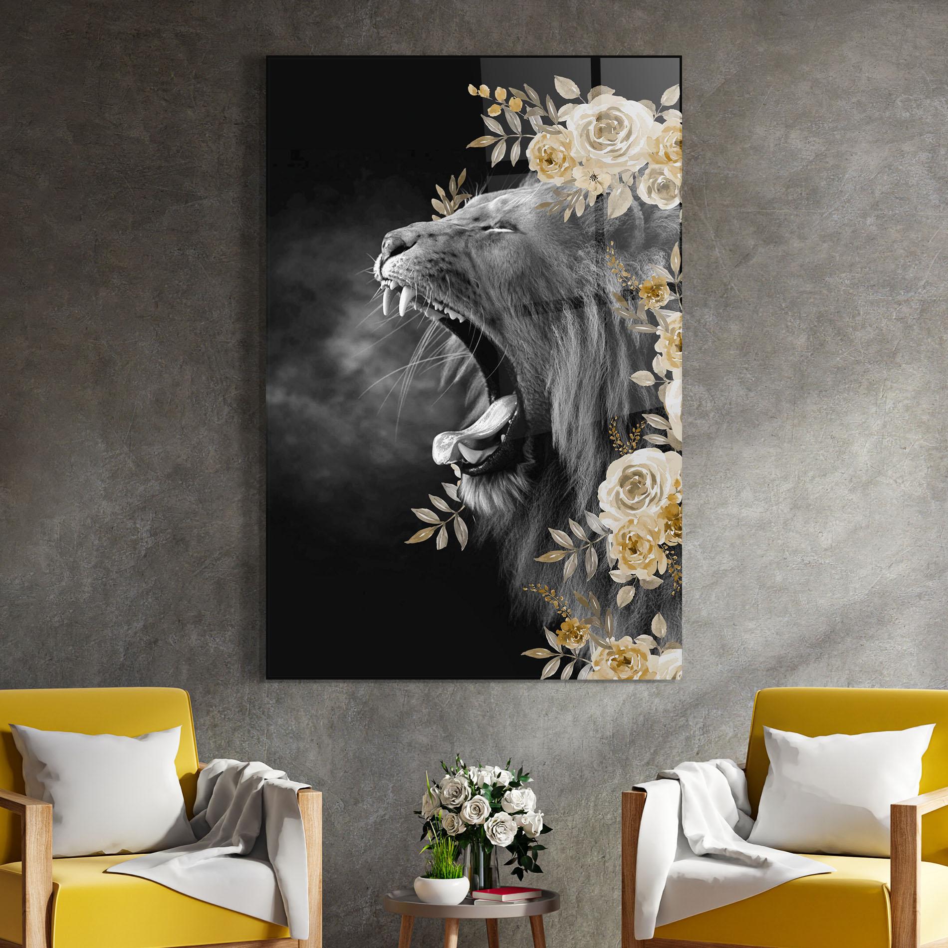 Tablou Sticla Roaring Flowers mockup 4