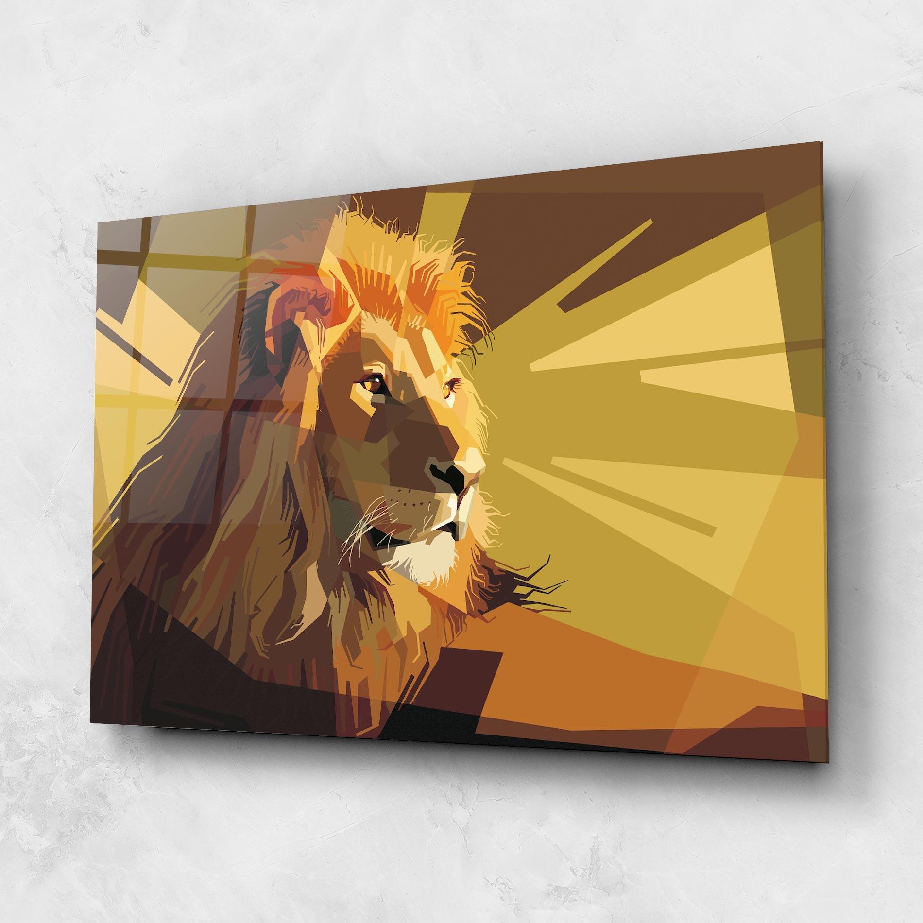 Tablou Sticla Lion Art mockup 1