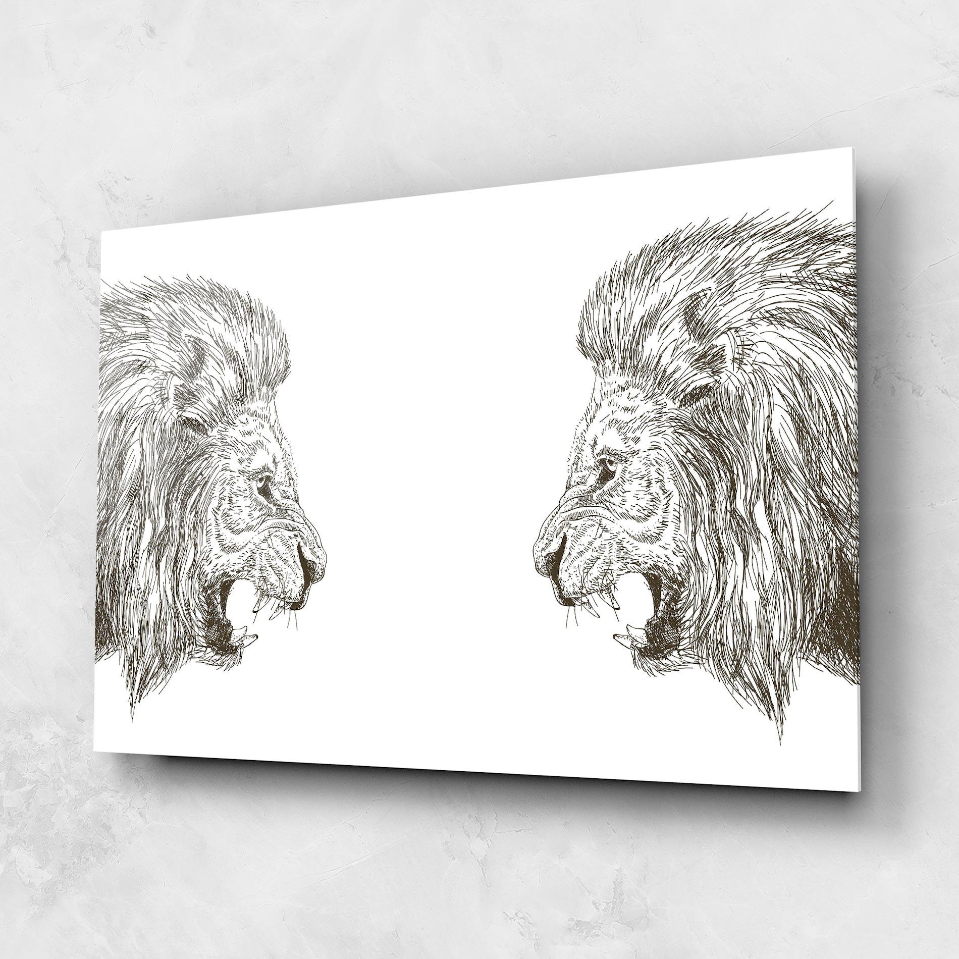 Tablou Sticla Lion For Text mockup 1