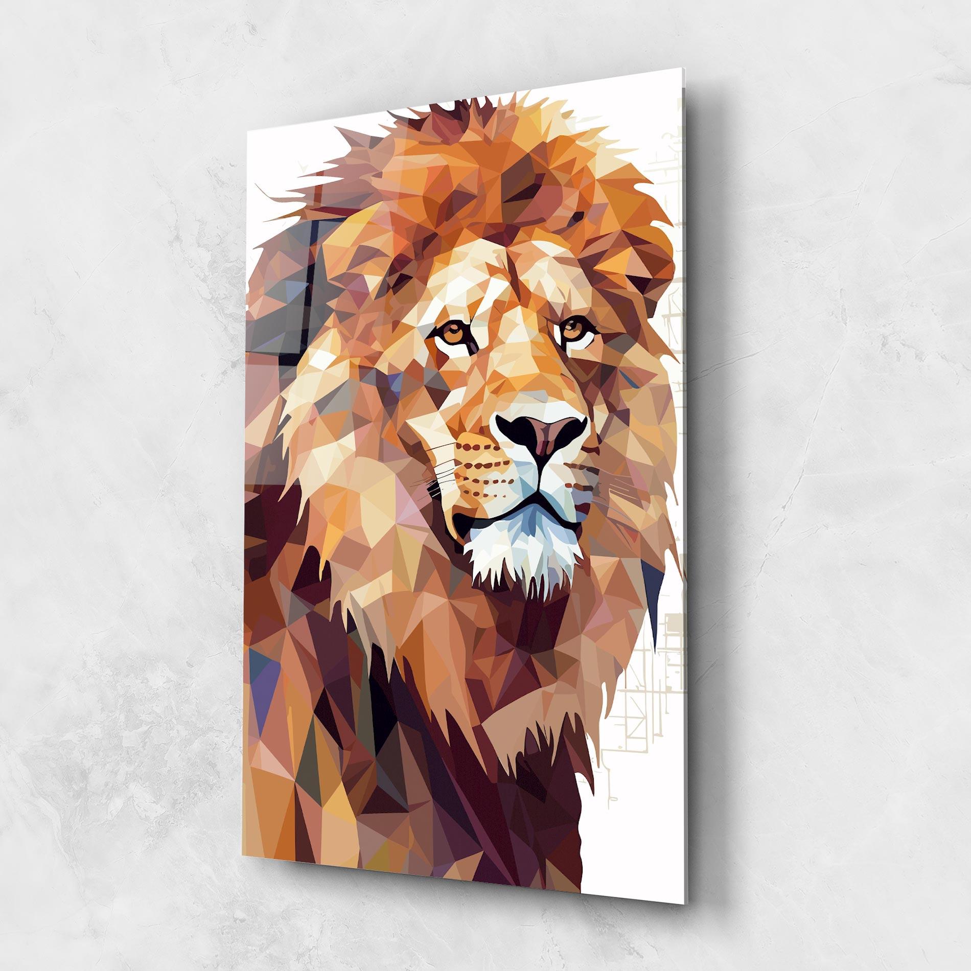Tablou Sticla Artistic Lion Head mockup 1