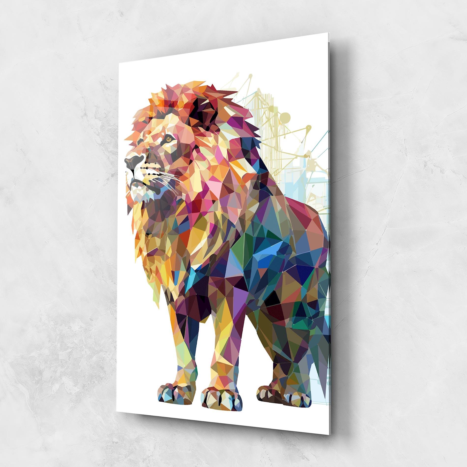 Tablou Sticla Artistic Lion mockup 1