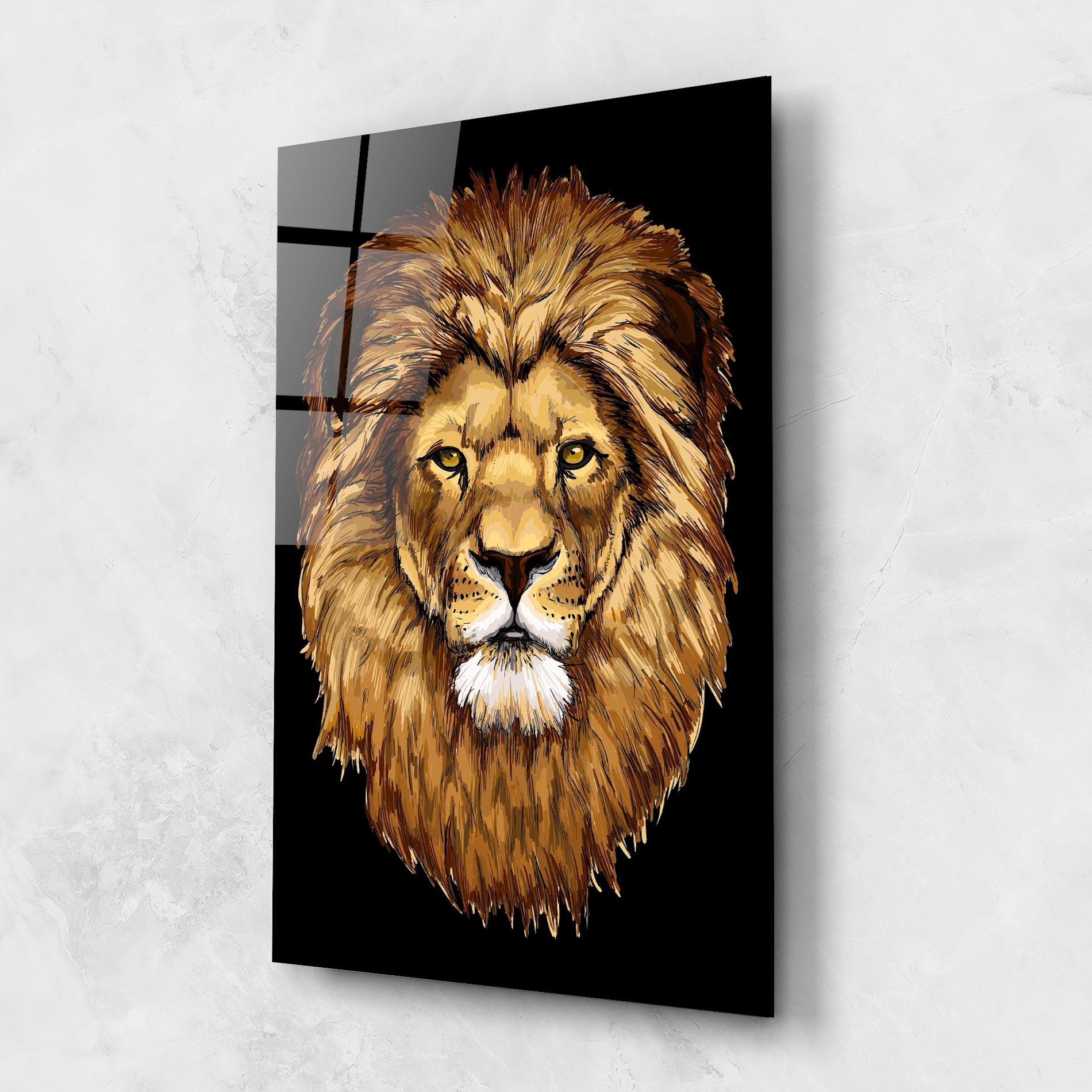 Tablou Sticla Lion Head mockup 1