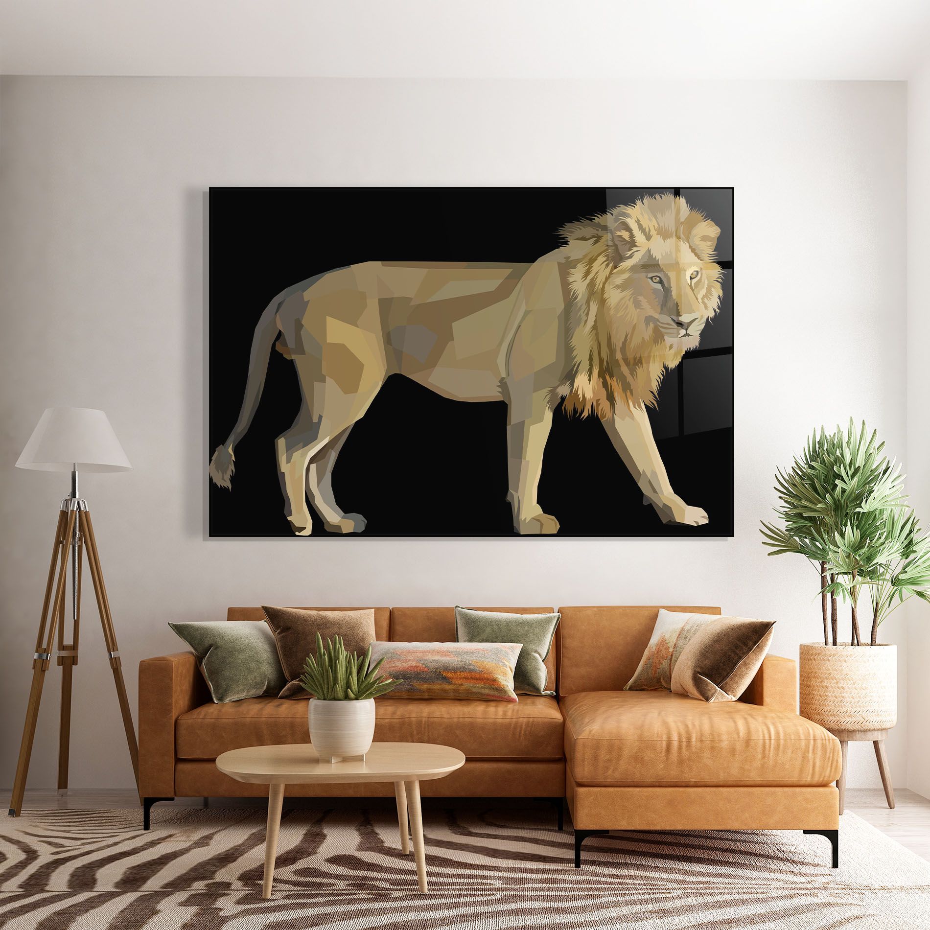 Lion Art On Black mockup 7