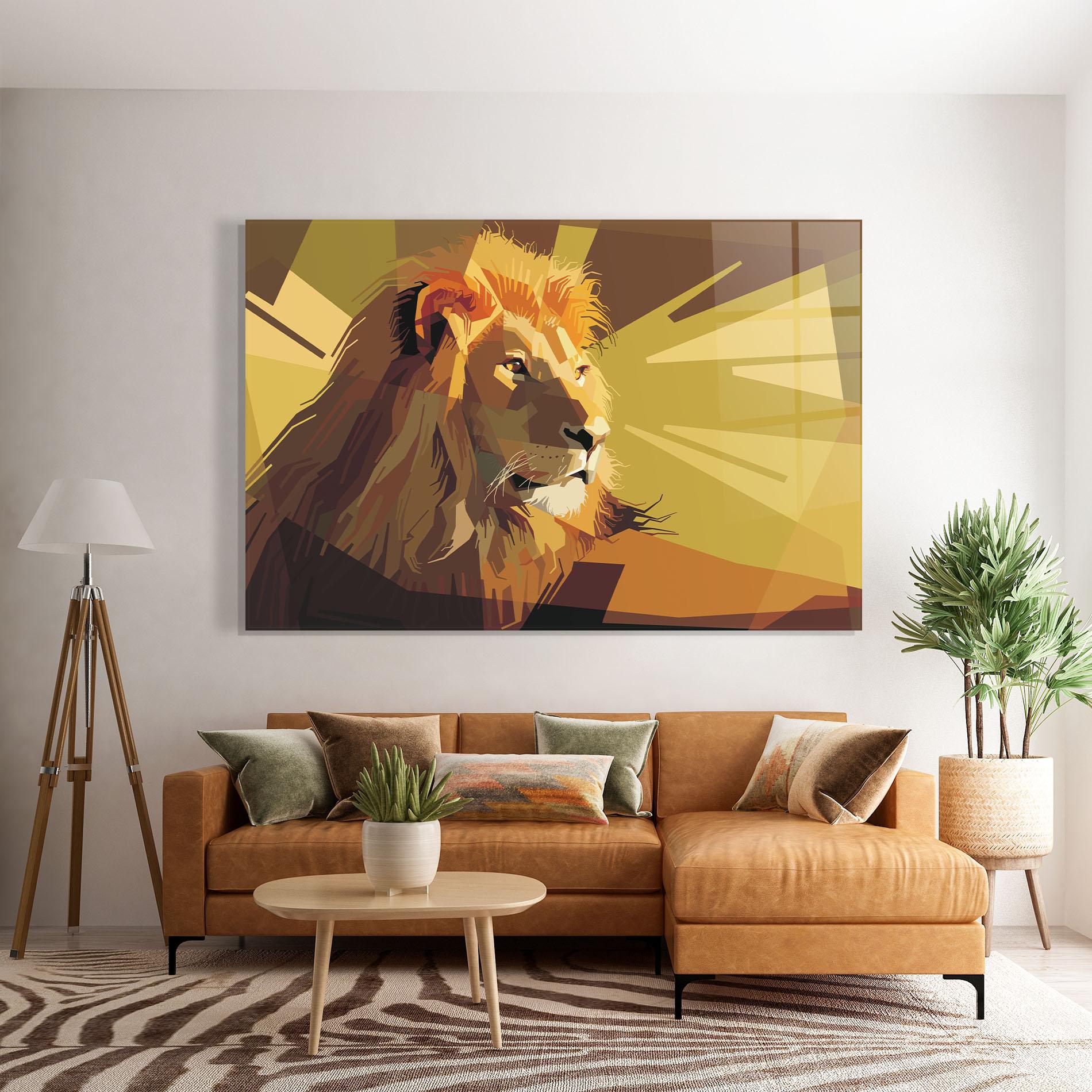 Tablou Sticla Lion Art mockup 7