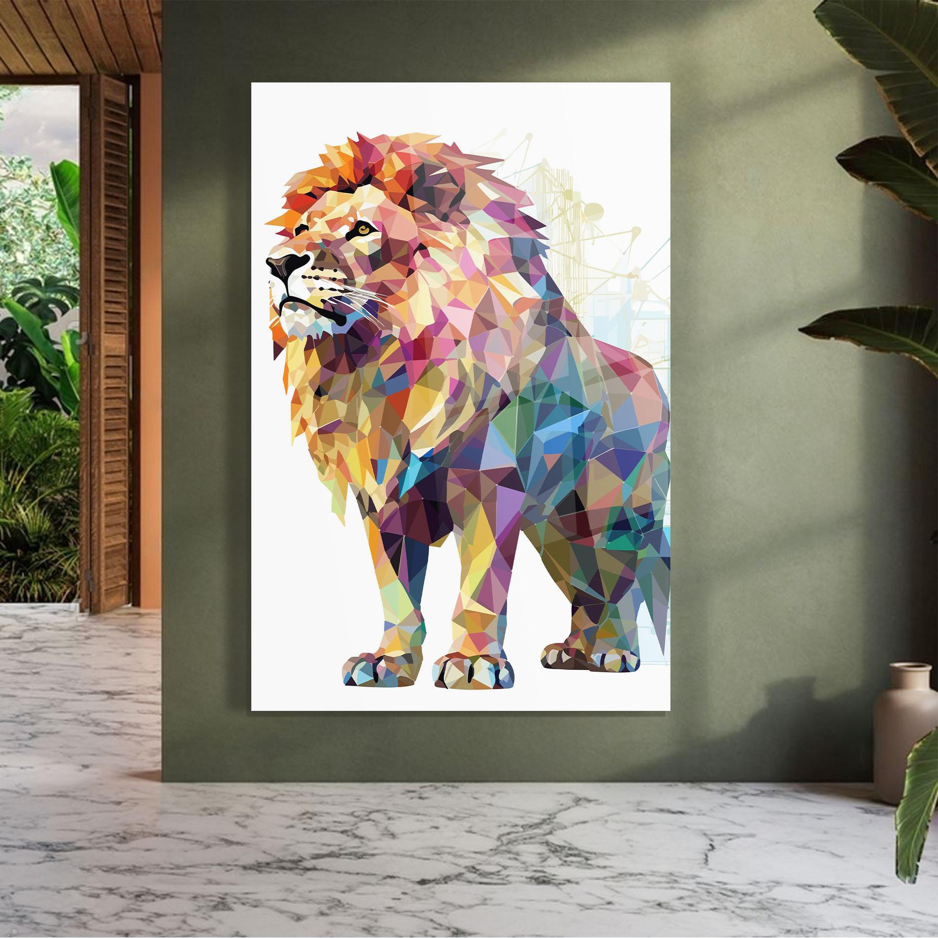 Tablou Sticla Artistic Lion mockup 7