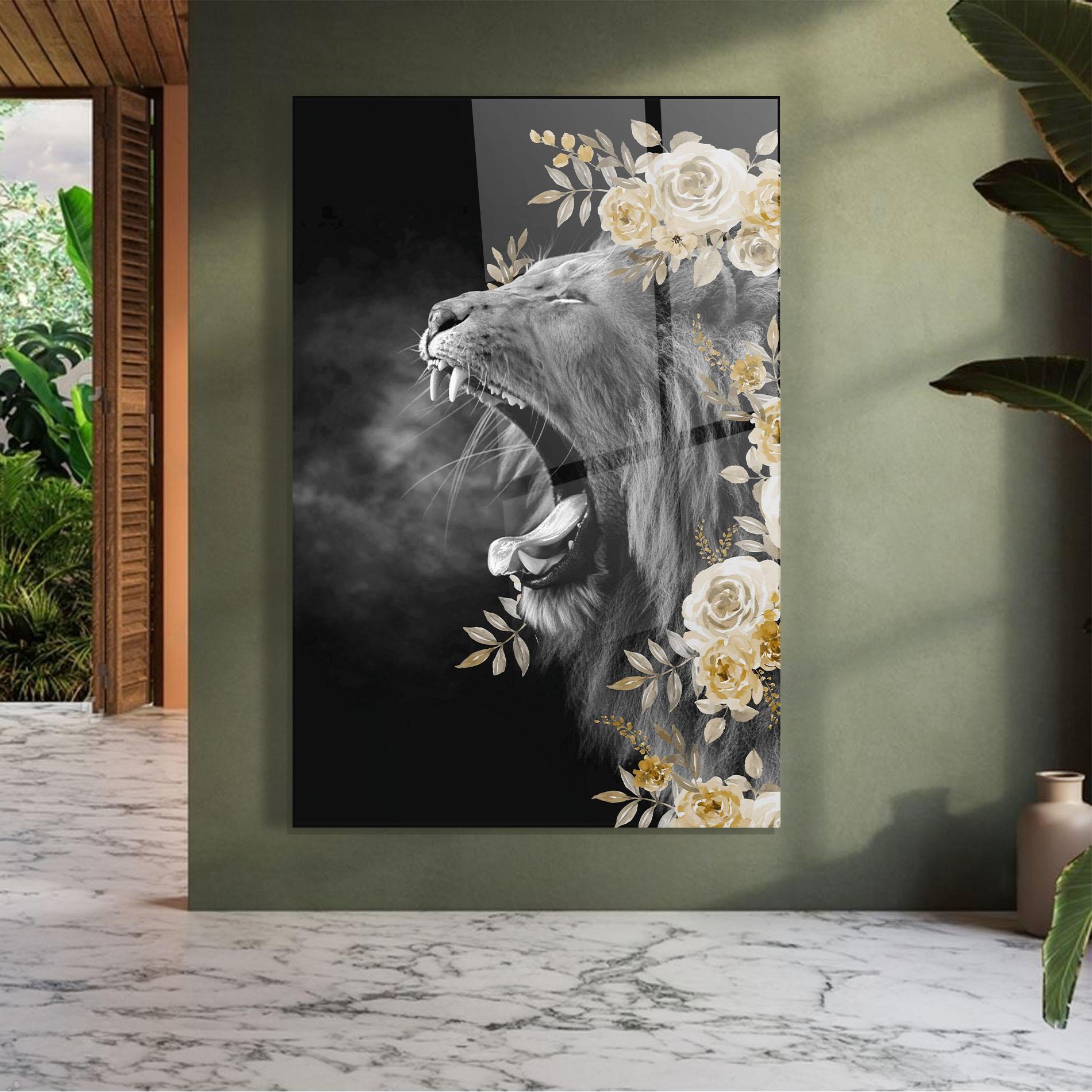Tablou Sticla Roaring Flowers mockup 7