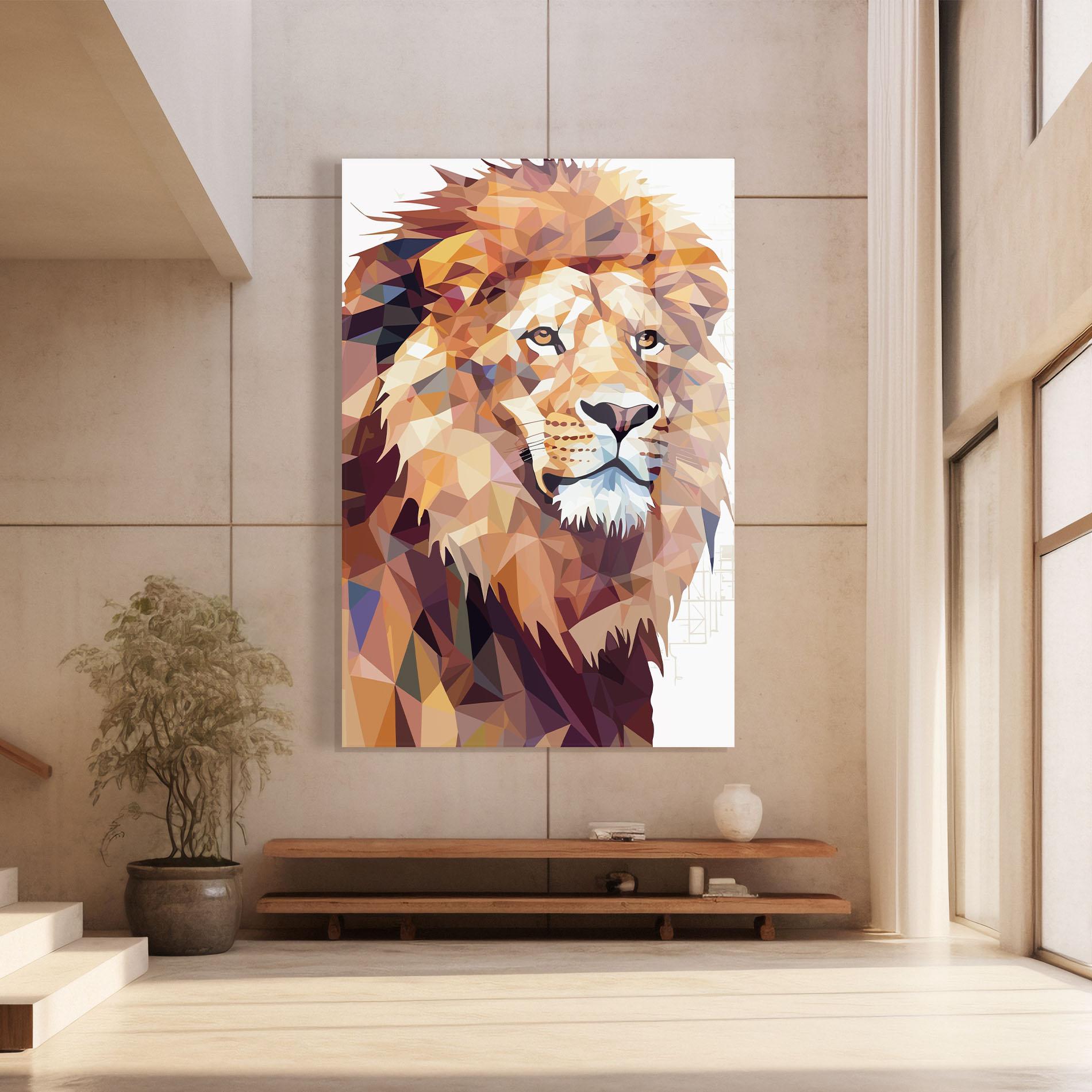 Tablou Sticla Artistic Lion Head mockup 8