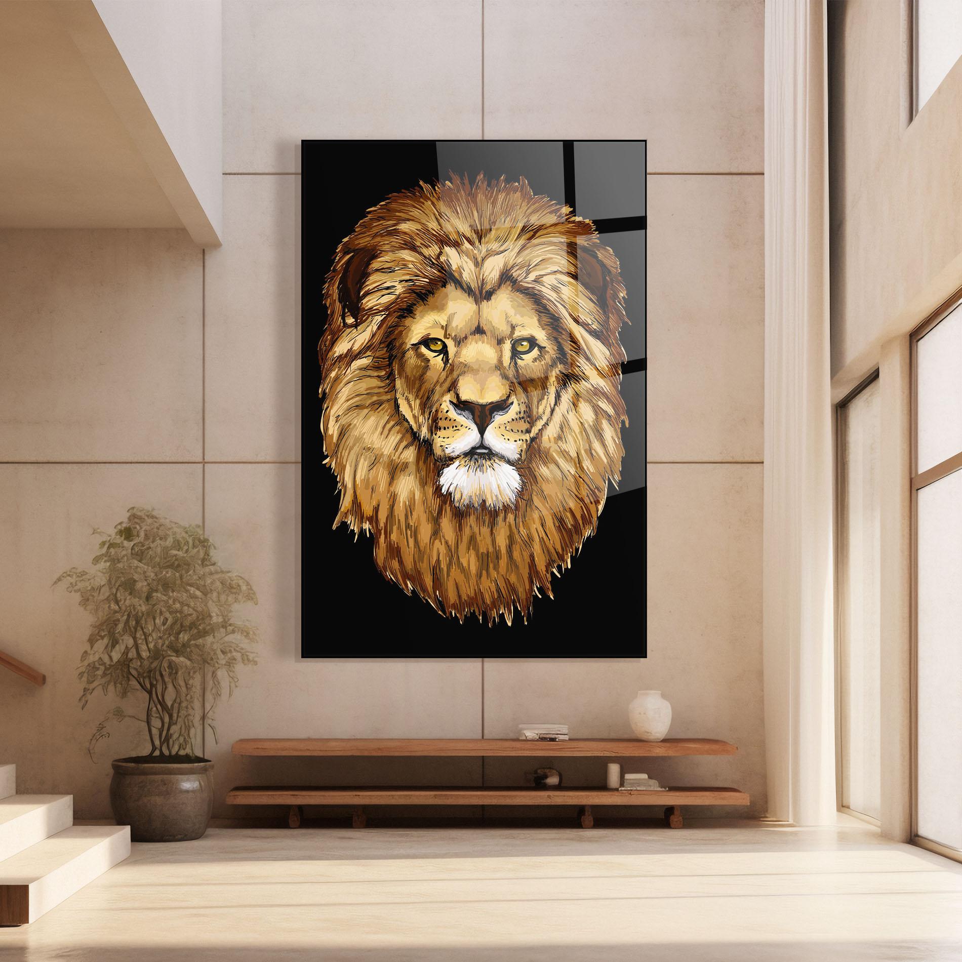 Tablou Sticla Lion Head mockup 8