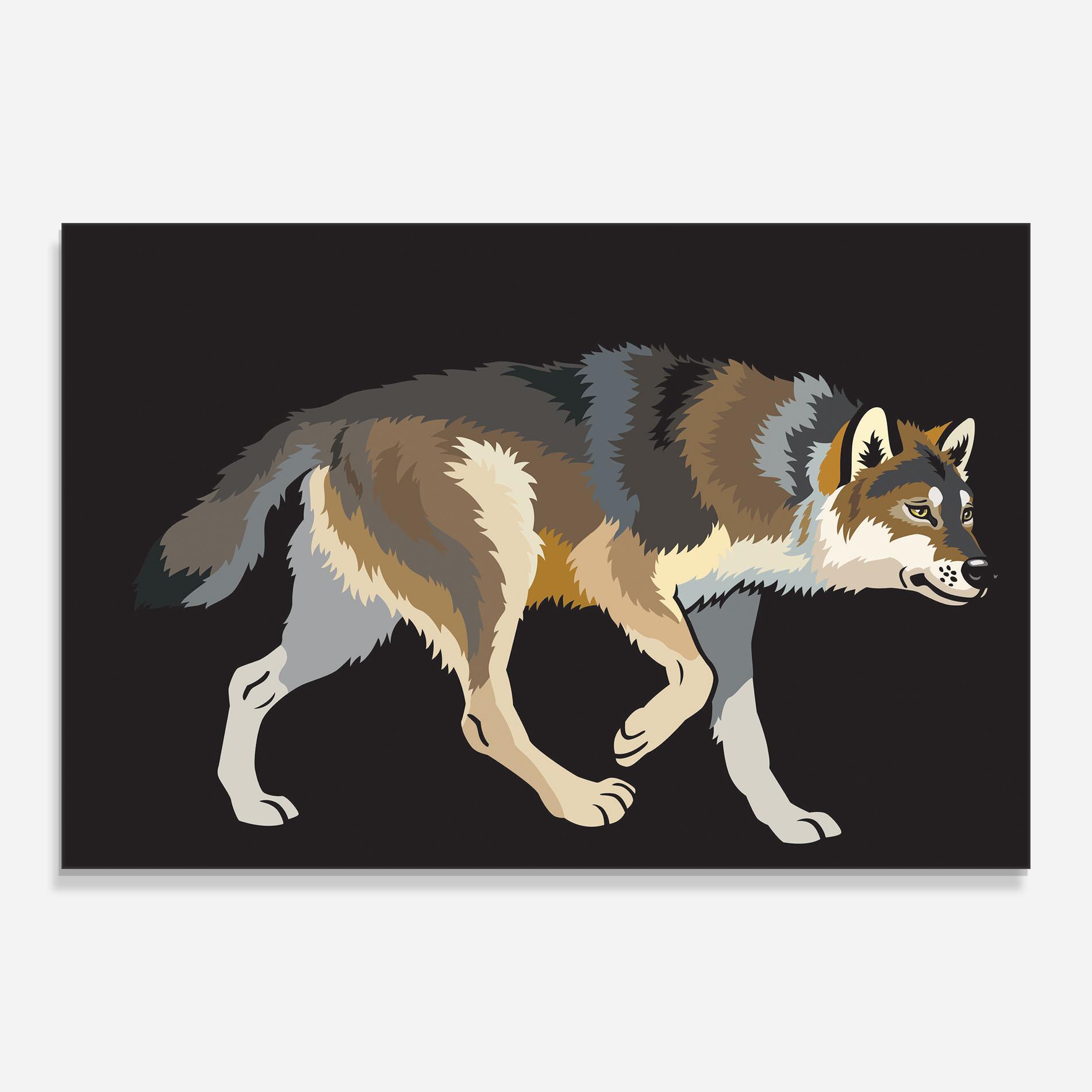 Tablou Sticla Cartoon Wolf mockup 0