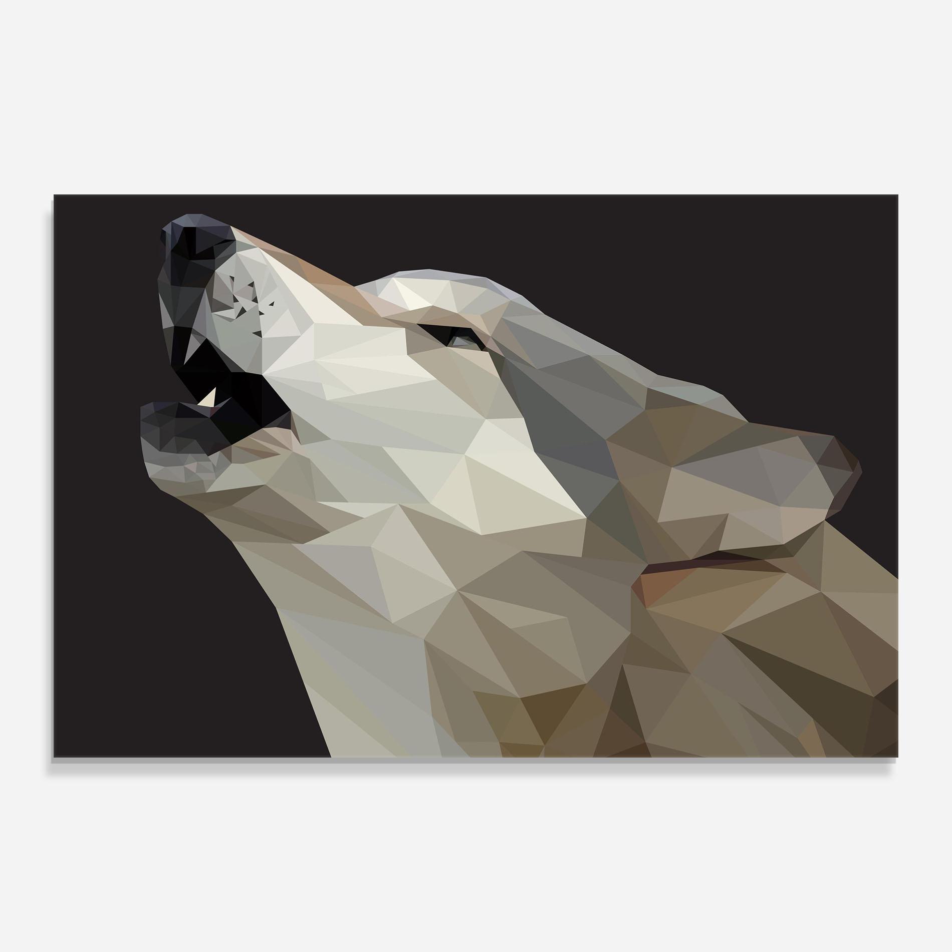 Tablou Sticla Pretty Grey Wolf mockup 0