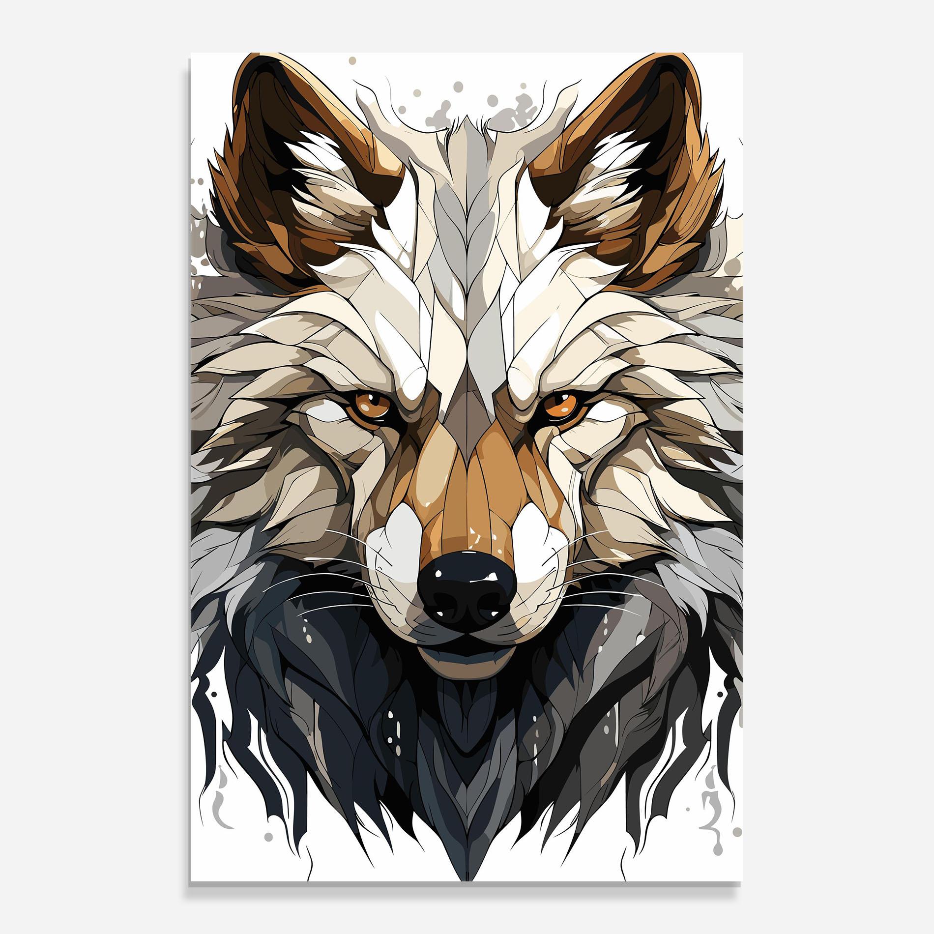 Tablou Sticla Brown Wolf mockup 0