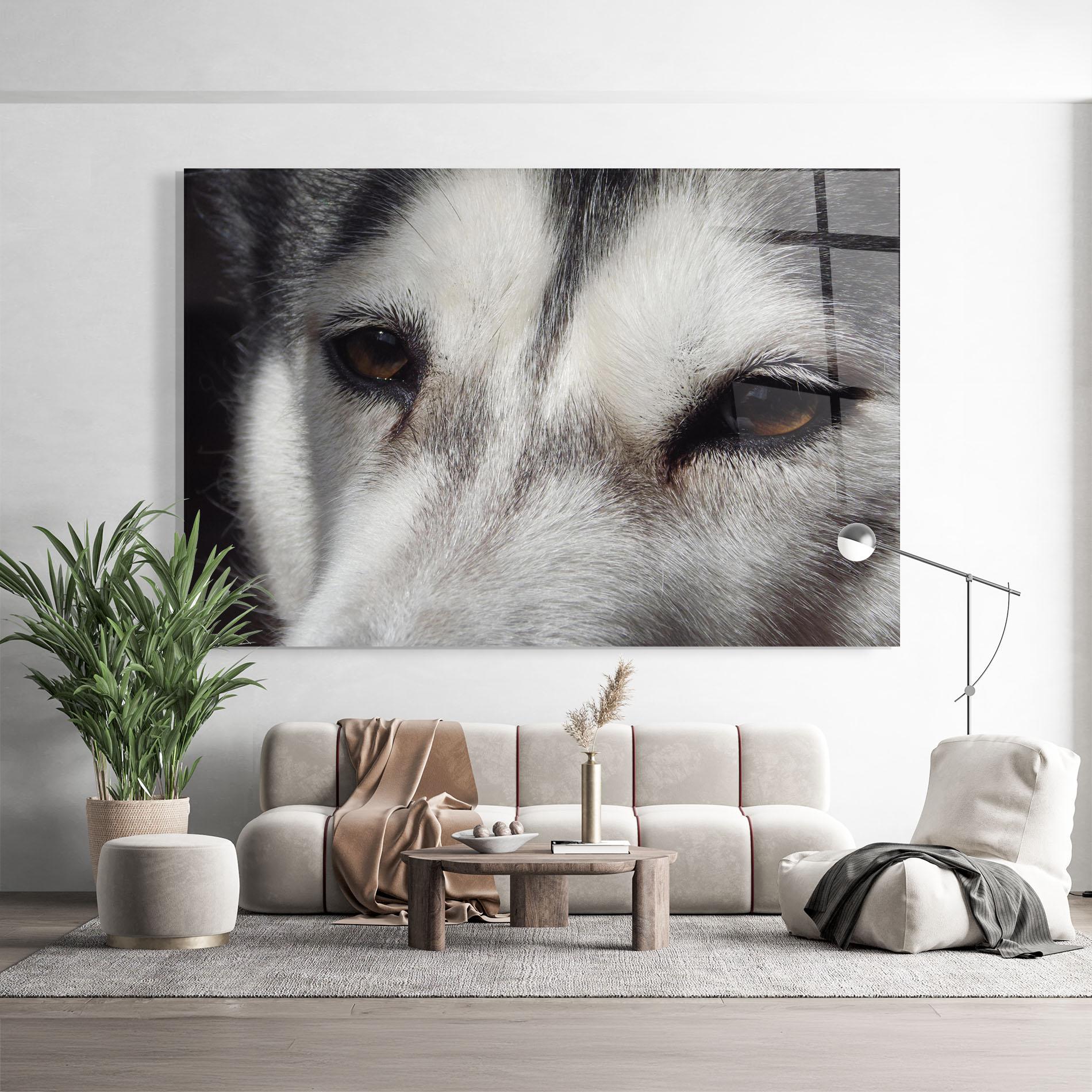 Tablou Sticla Close Up Wolf mockup 9