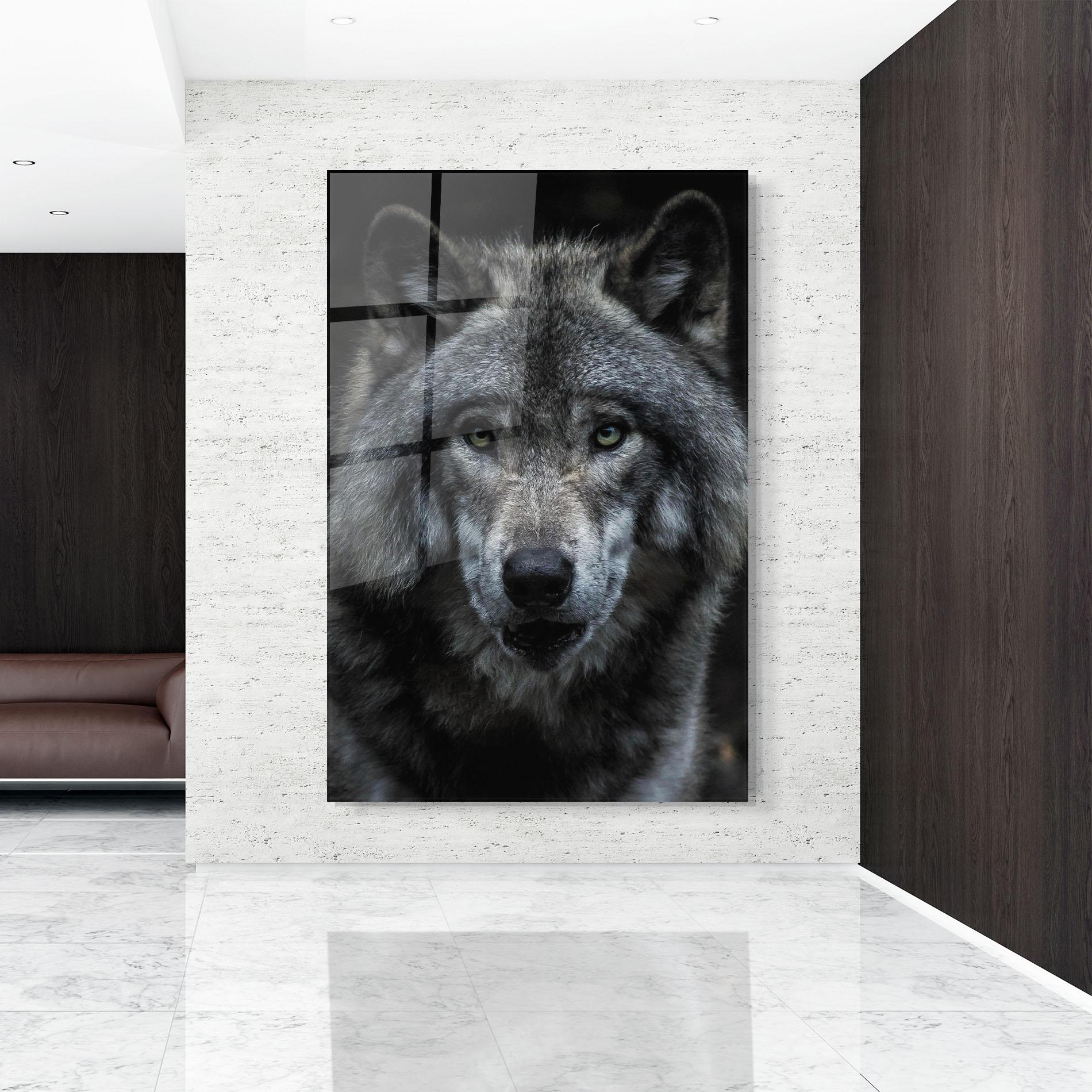Tablou Sticla Angry Wolf mockup 9
