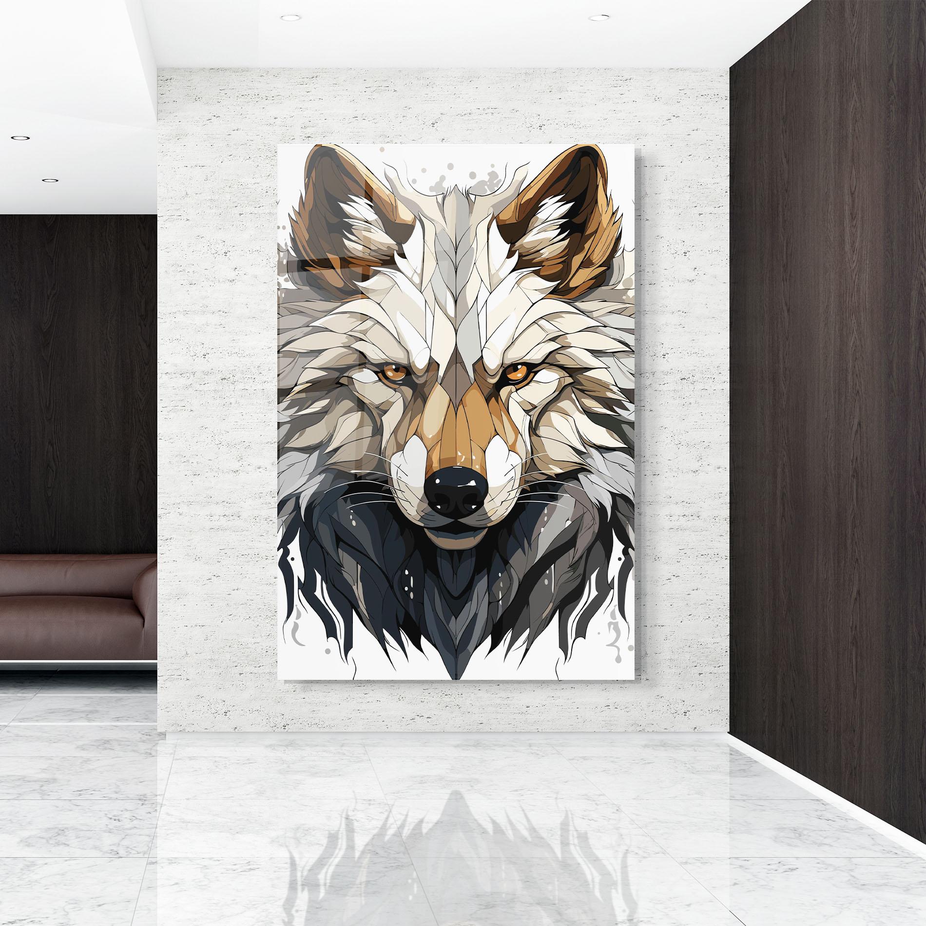 Tablou Sticla Brown Wolf mockup 9