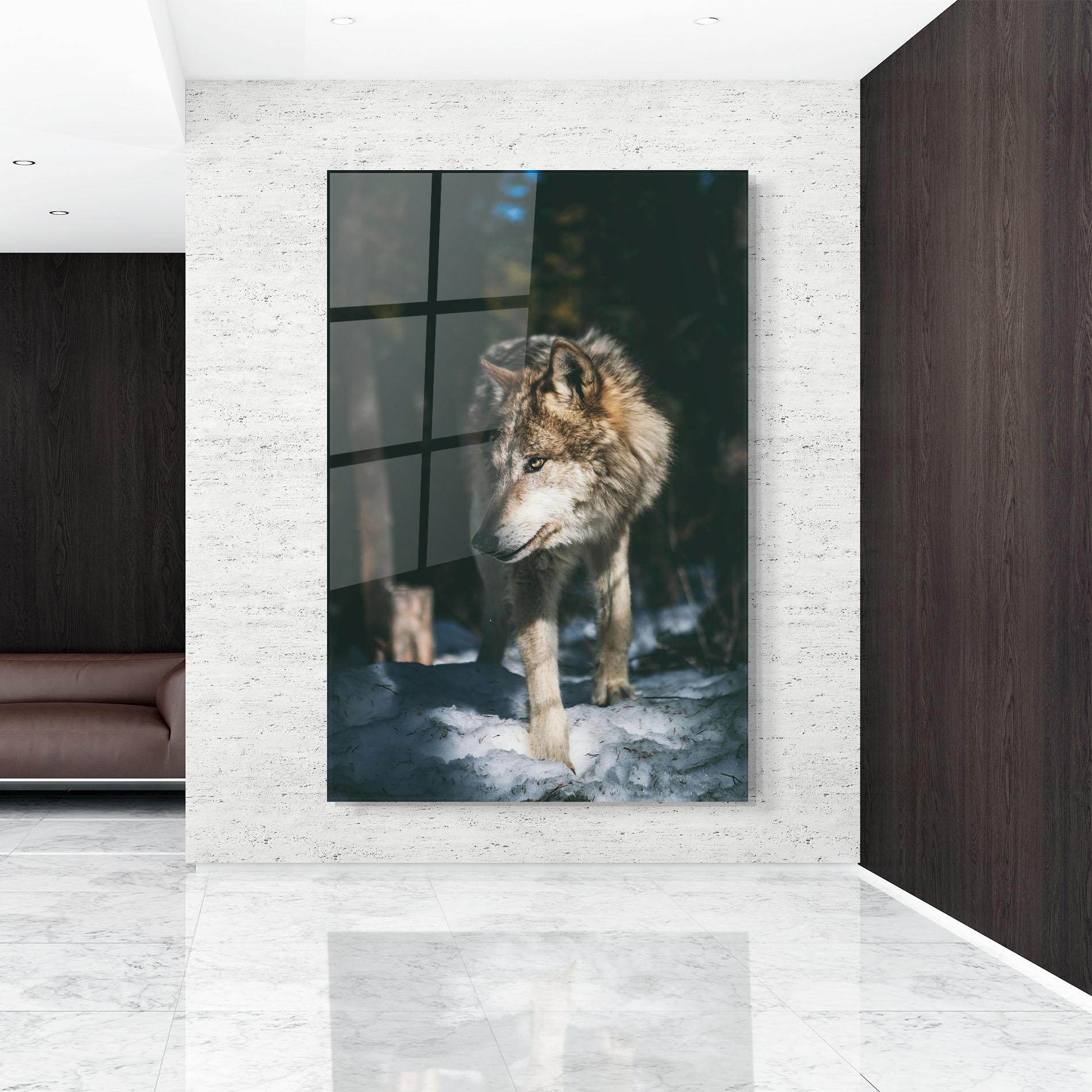 Tablou Sticla Forest Wolf mockup 9