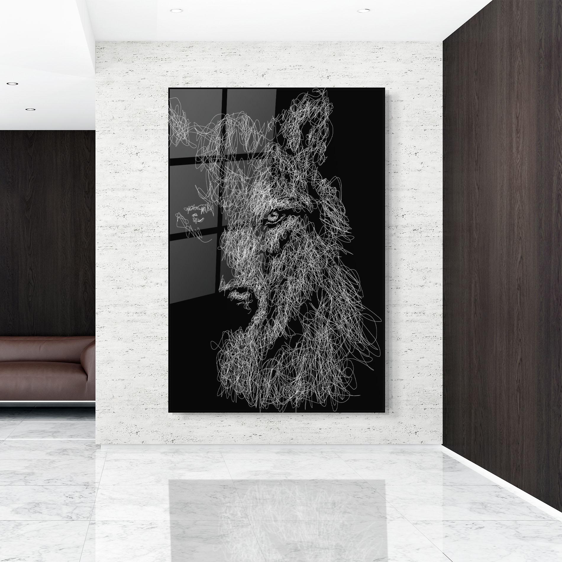 Tablou Sticla Wolf Line mockup 9