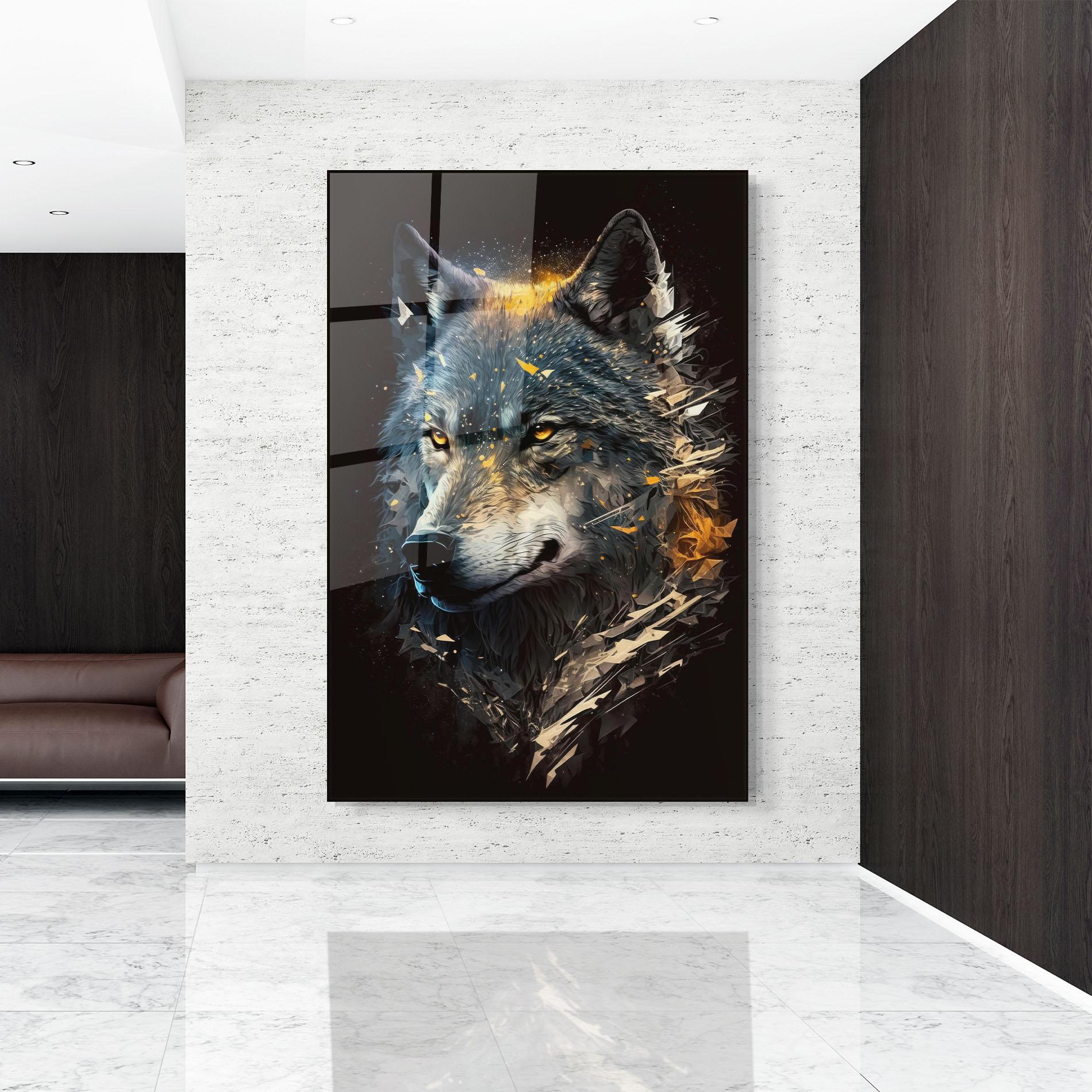 Tablou Sticla Wolf Portrait mockup 9
