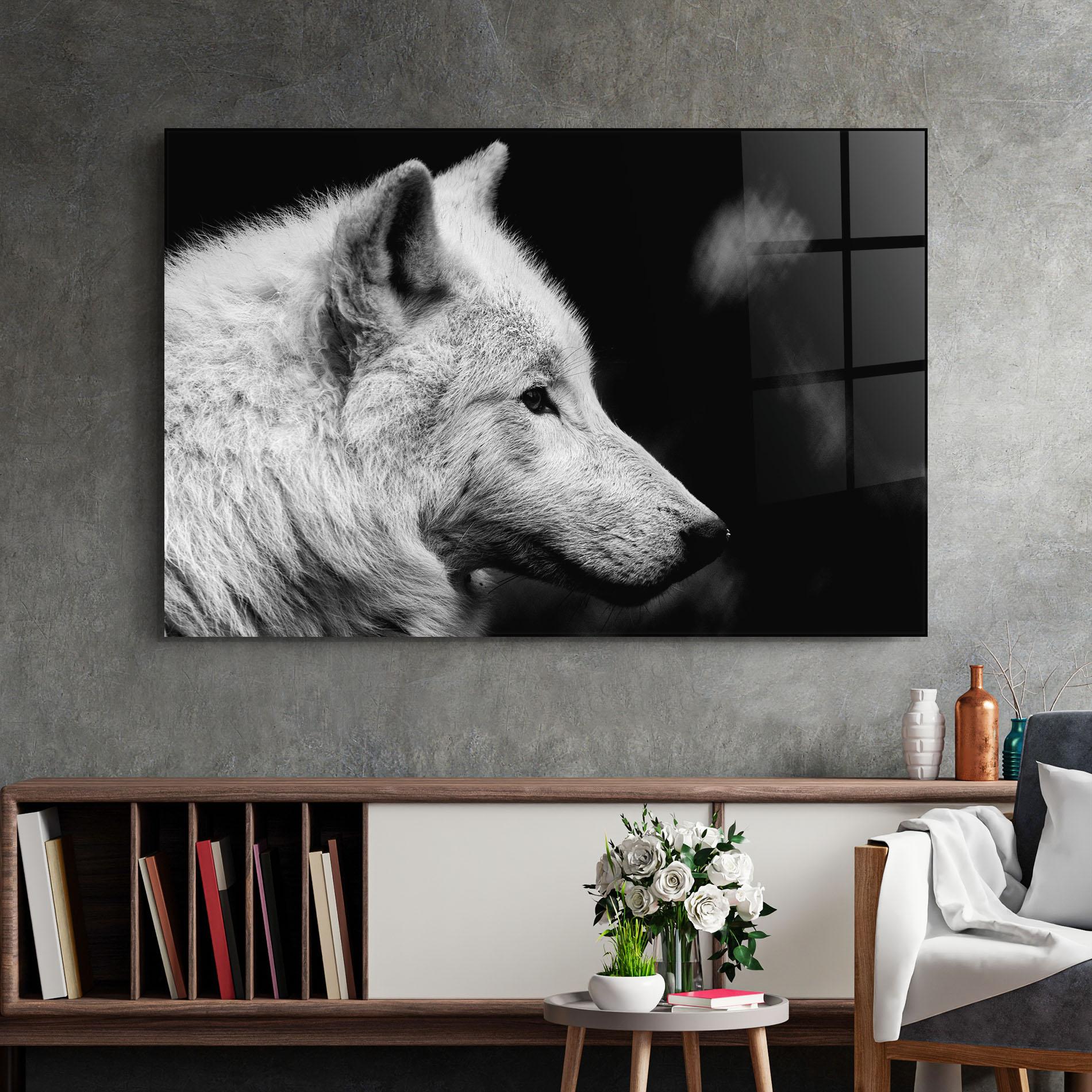 Tablou Sticla Grey Wolf mockup 2