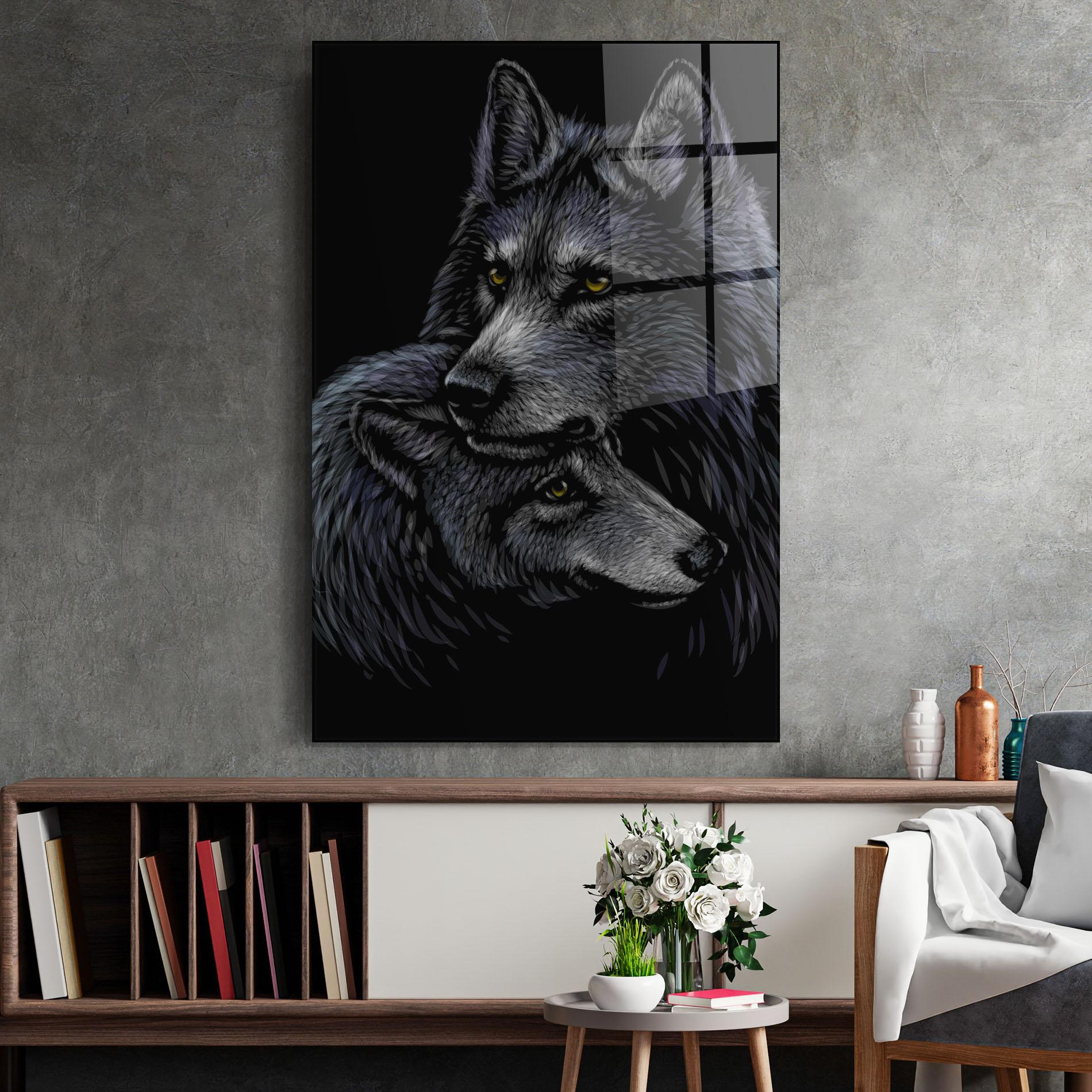 Tablou Sticla Mom Wolf mockup 2