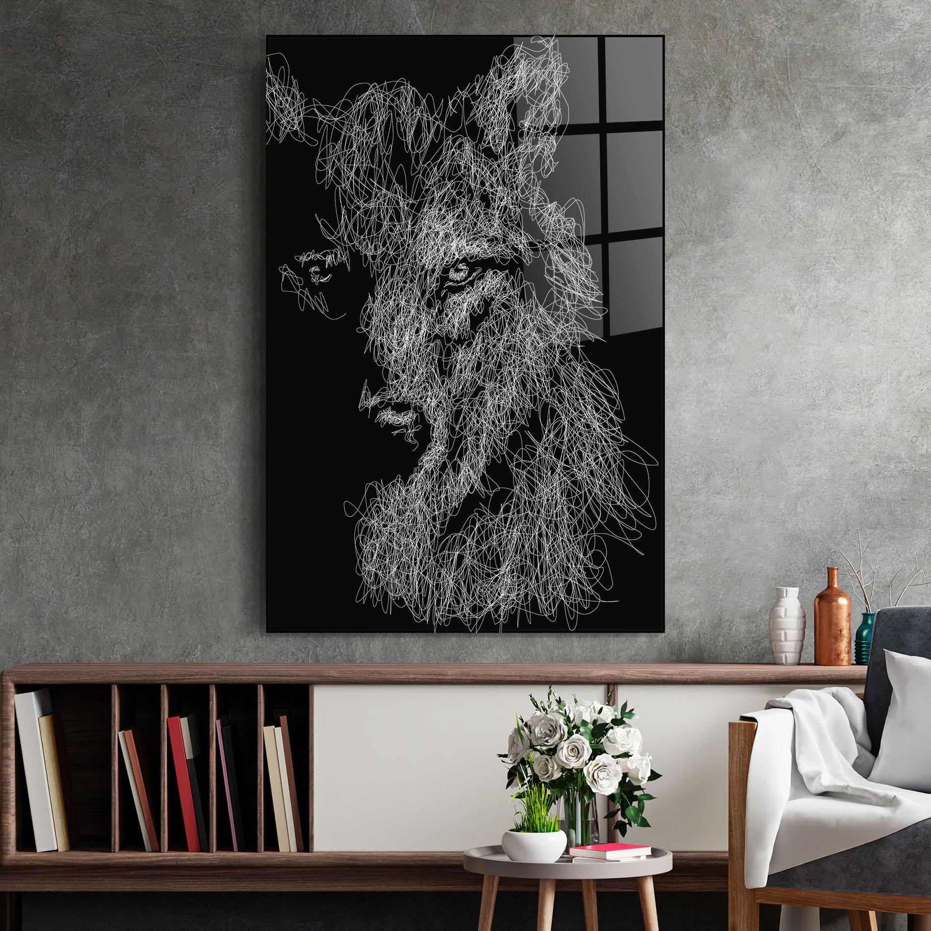 Tablou Sticla Wolf Line mockup 2