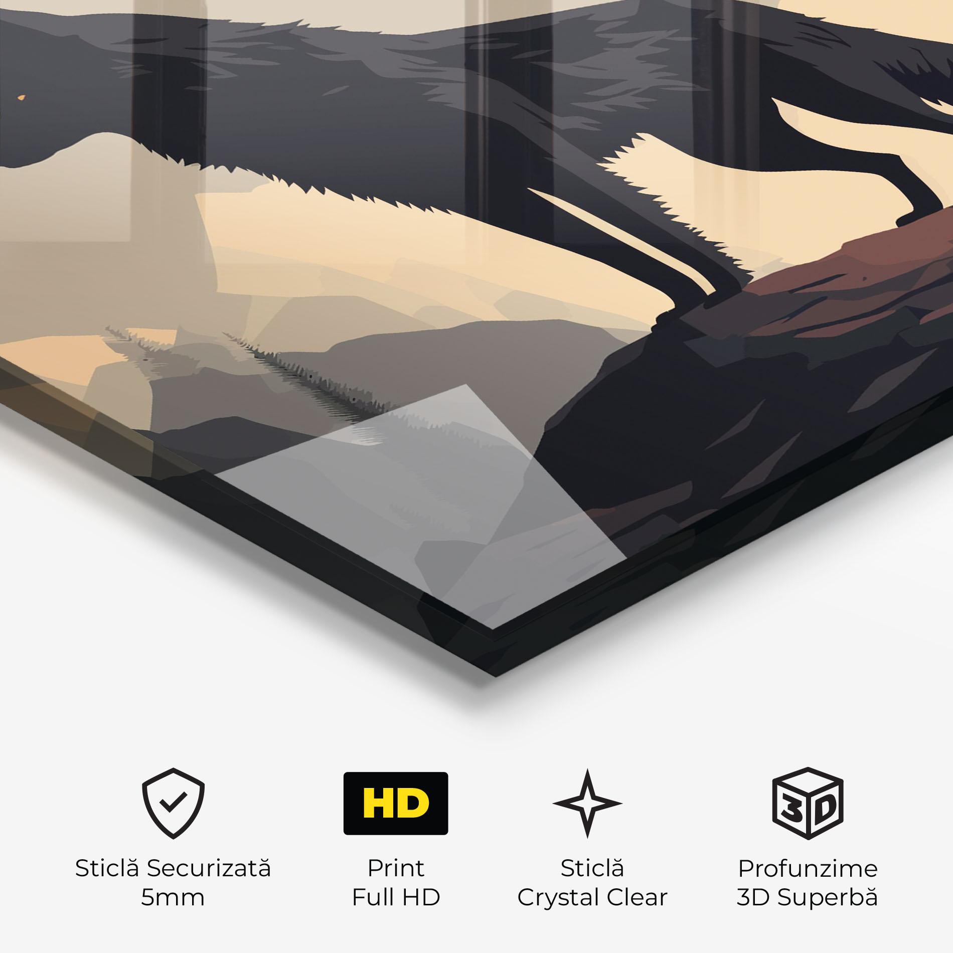 Tablou Sticla Black Wolf mockup 3