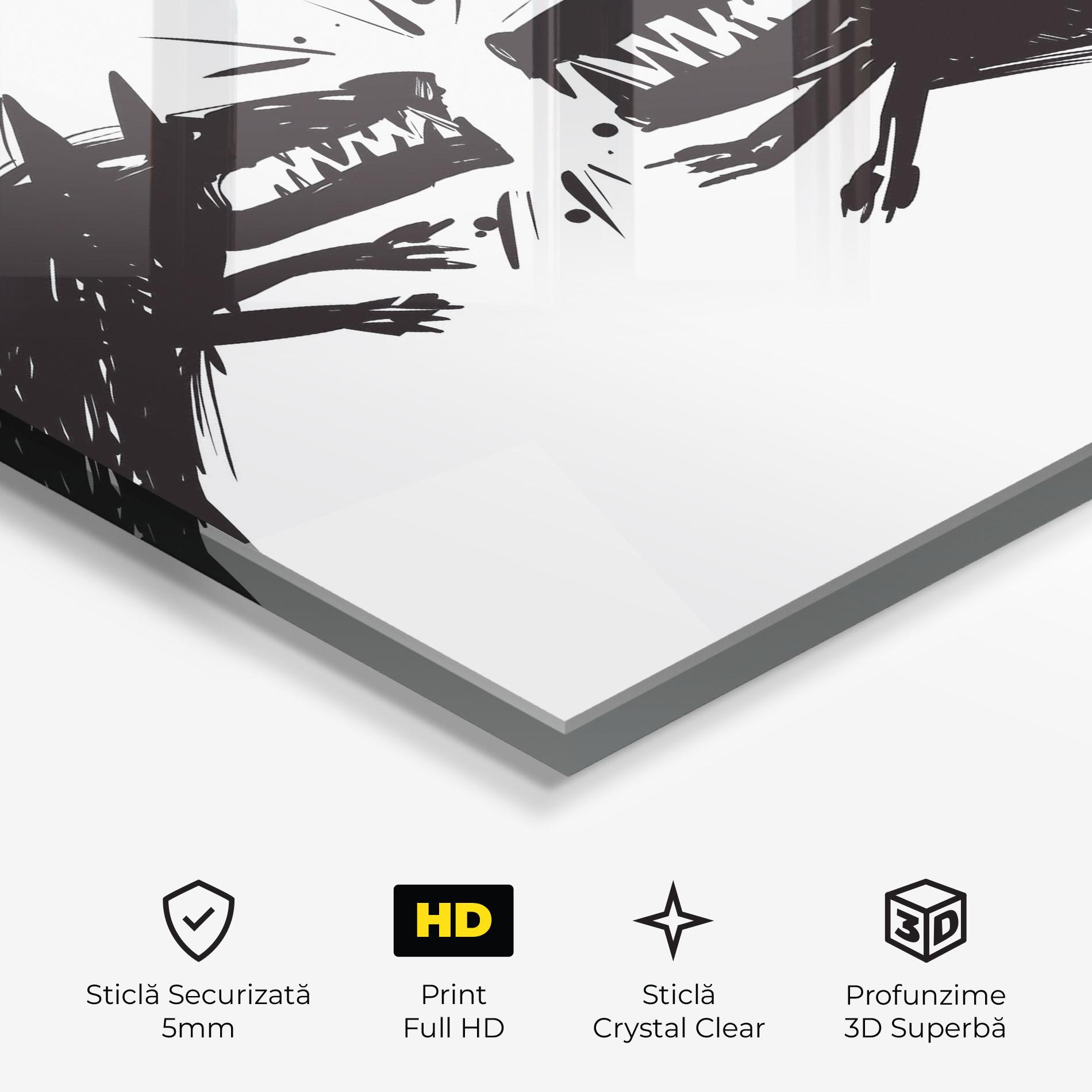 Tablou Sticla Black Wolves mockup 3