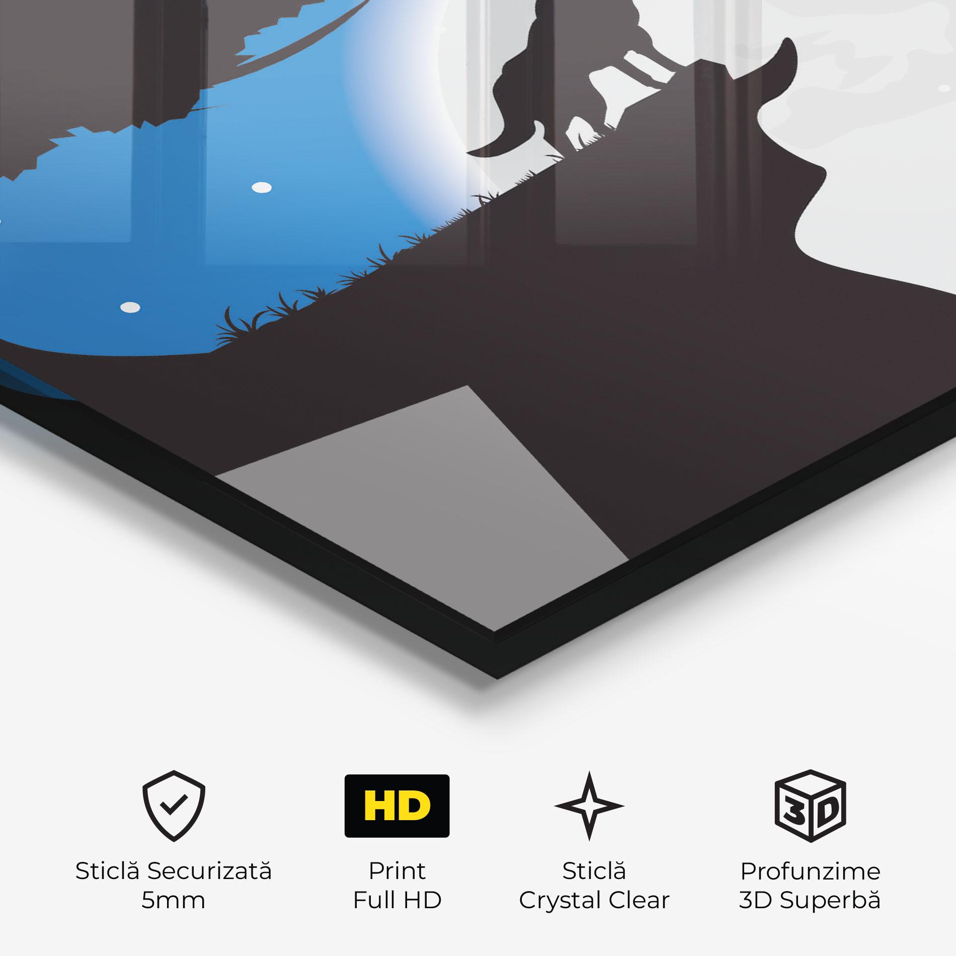 Tablou Sticla Blue Light Wolf mockup 3