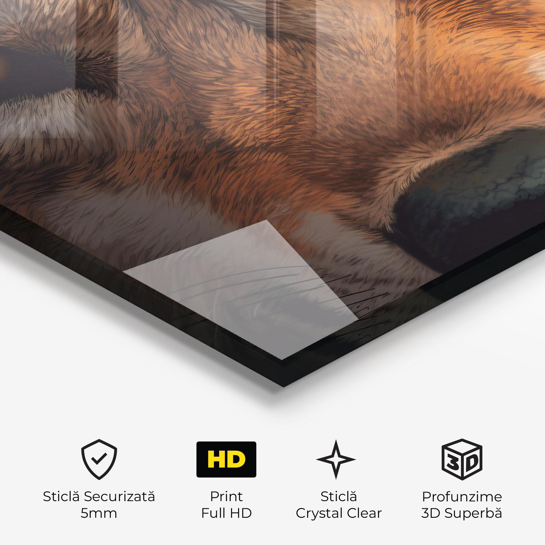 Tablou Sticla Close Up Wolf Eyes mockup 3